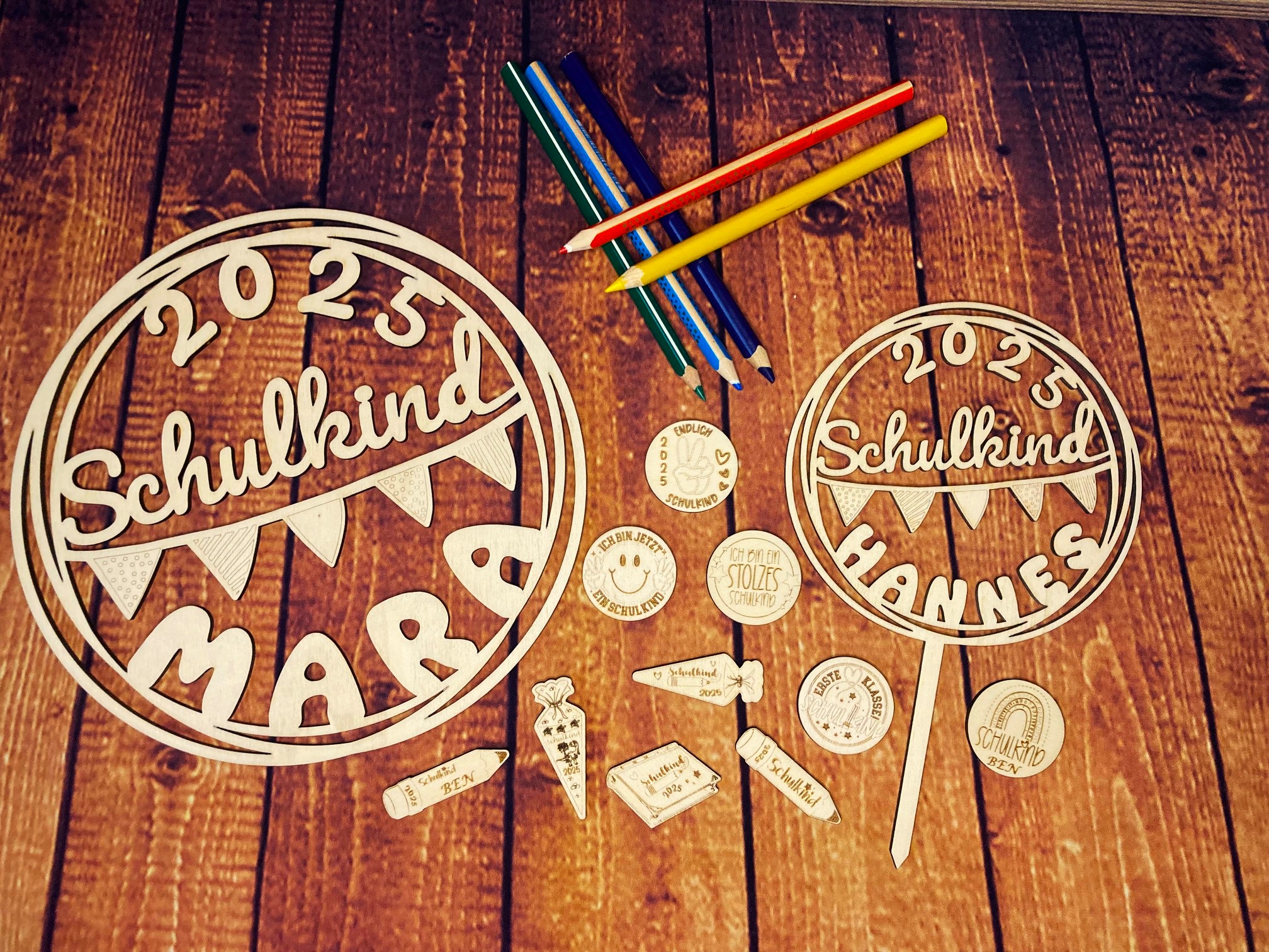 Personalisiertes Namensschild zur Einschulung 2025