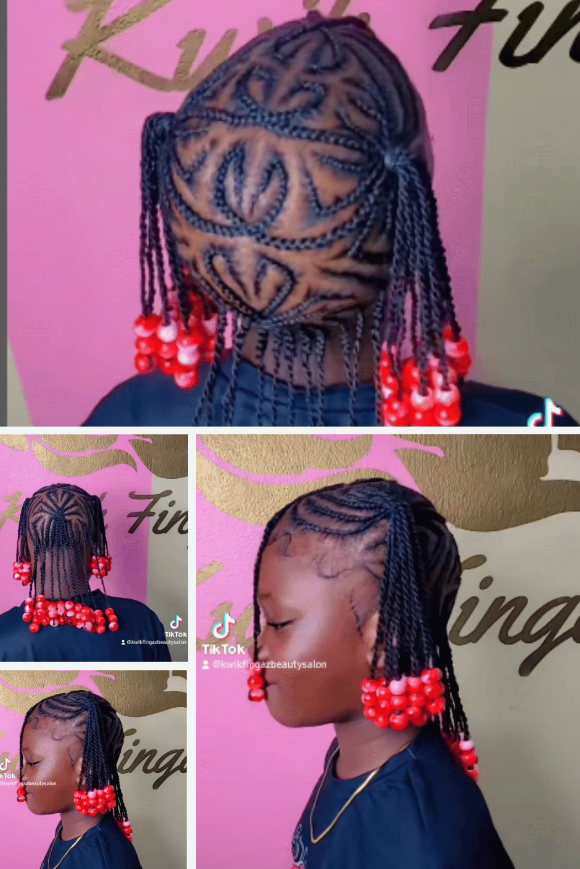 Kids cornrow Hairstyle with Beads