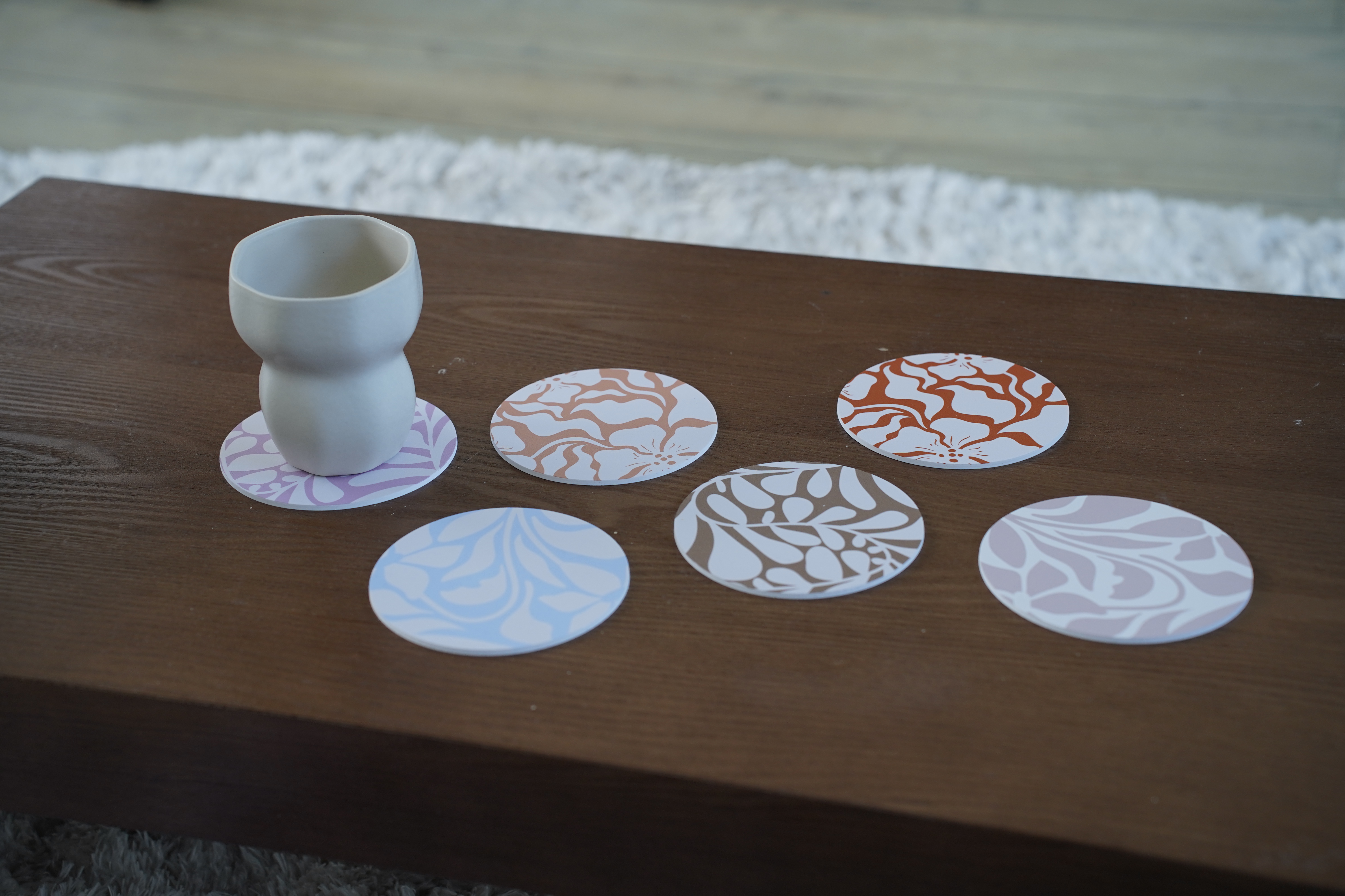 Ronde onderzetters - set van 6 stuks