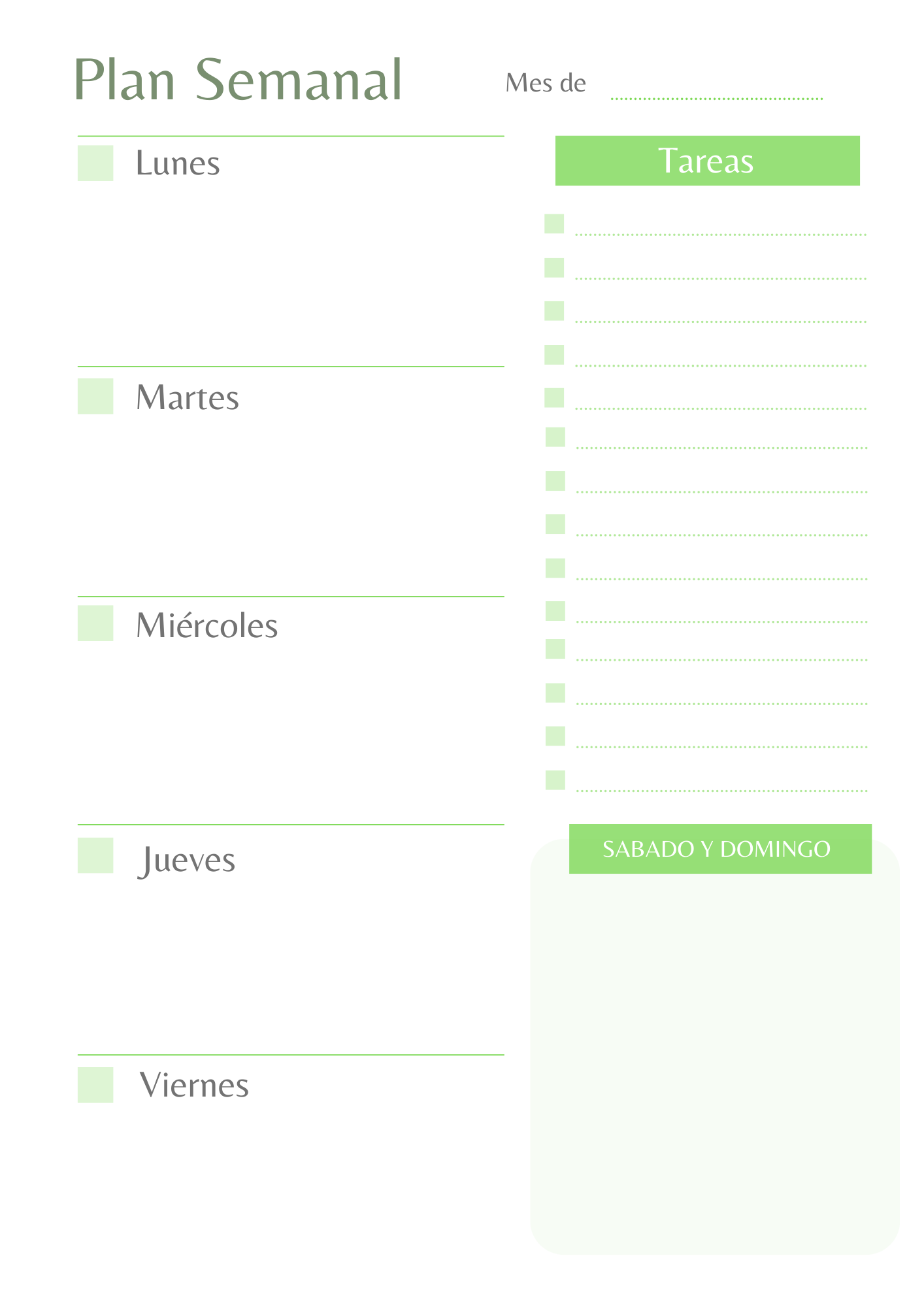 Planificador semanal