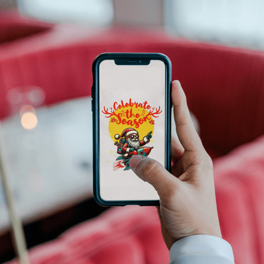 Merry Christmas and Celebrate The Season Postcards, Printable Digital Designs, Seasonal & Holidays Greeting Cards- PNG Files