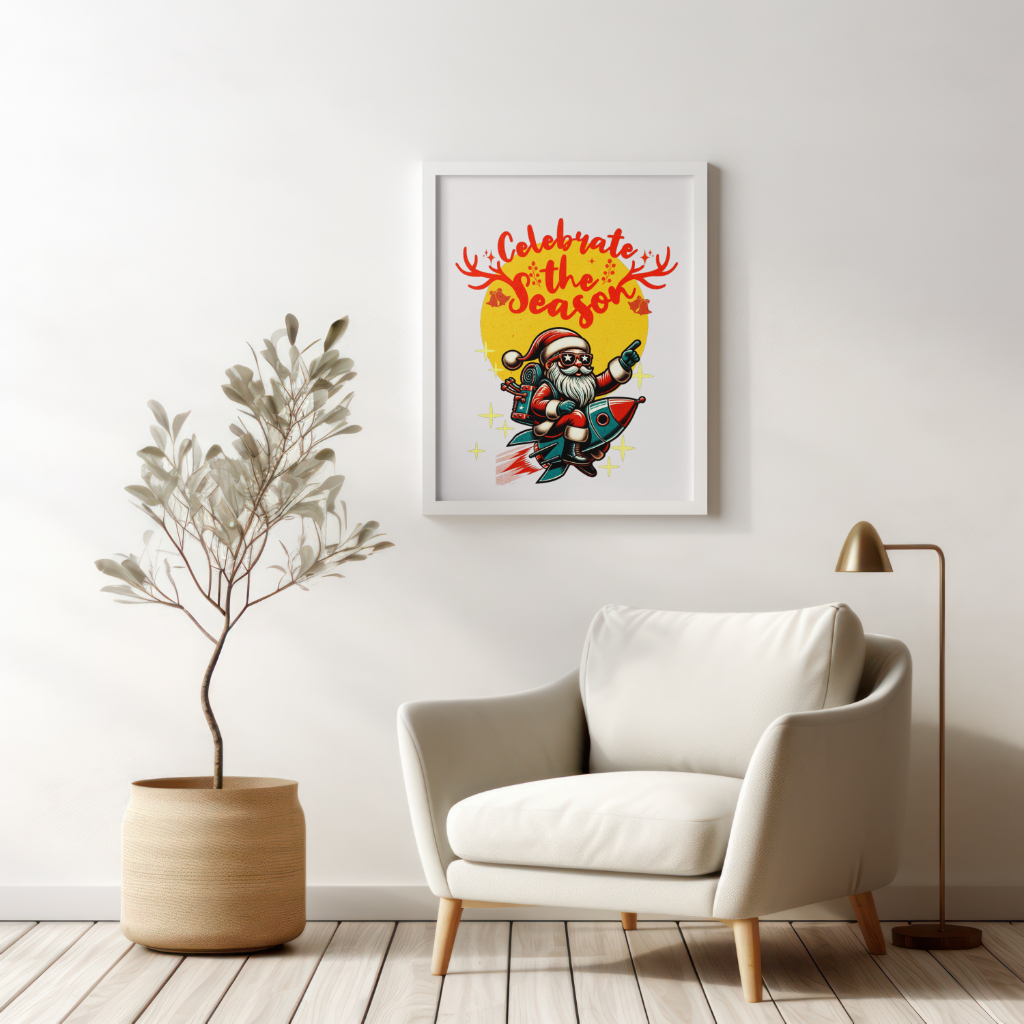 Merry Christmas and Celebrate The Season Postcards, Printable Digital Designs, Seasonal & Holidays Greeting Cards- PNG Files