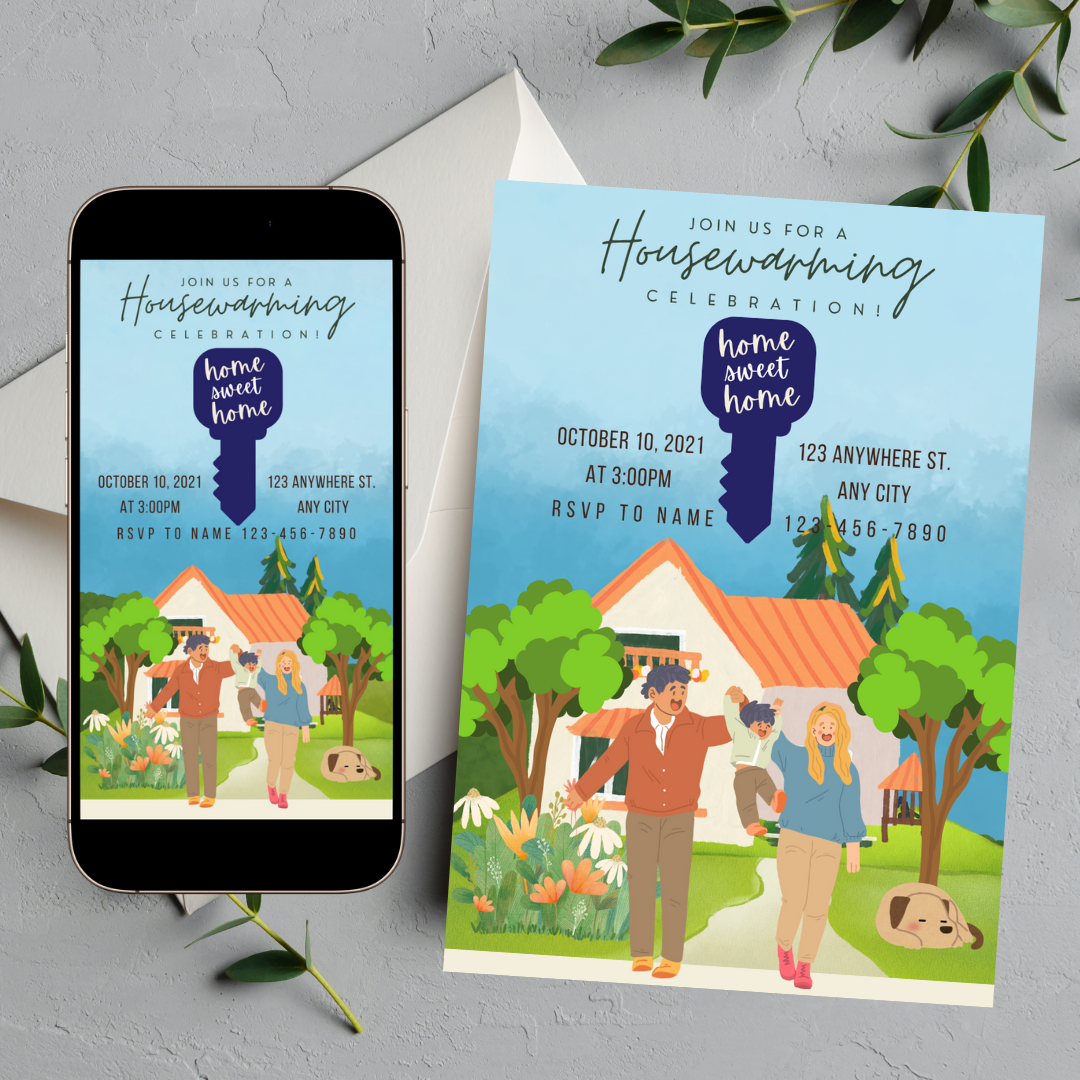Housewarming Party Video Invitation Editable With Audio, Housewarming Invitation E-card, Party Announcement, Printable And Editable Template