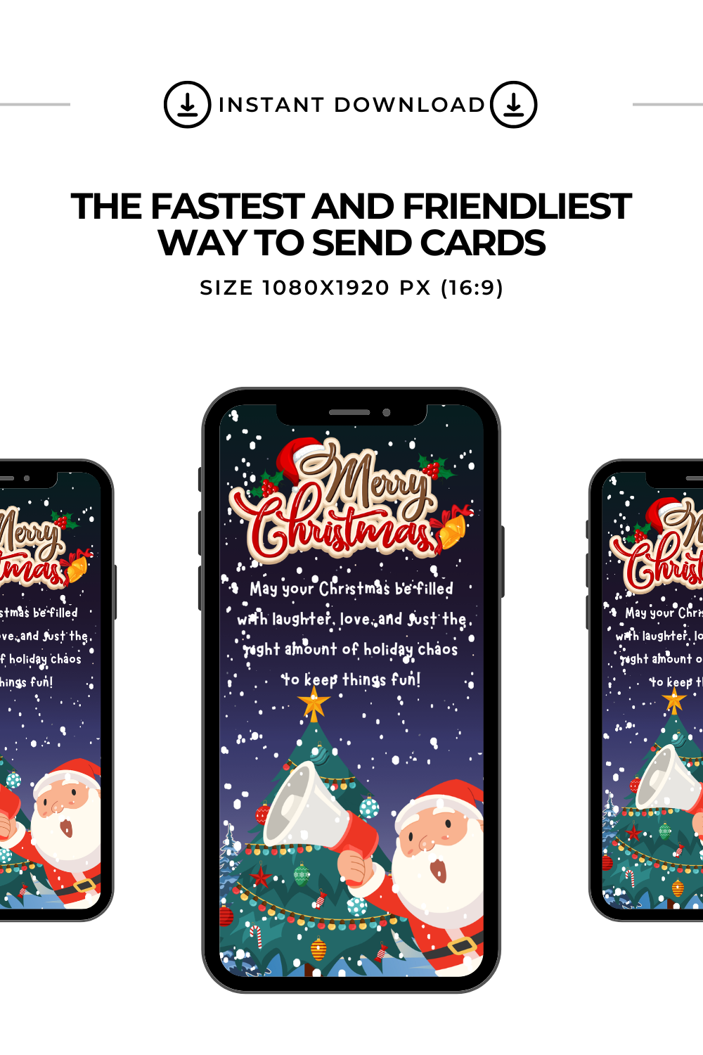 Merry Christmas Video E-Card With A Short Story, Animated Merry Christmas Greeting Video Card With Audio, Santa Claus Funny Story (1 MP4 File)
