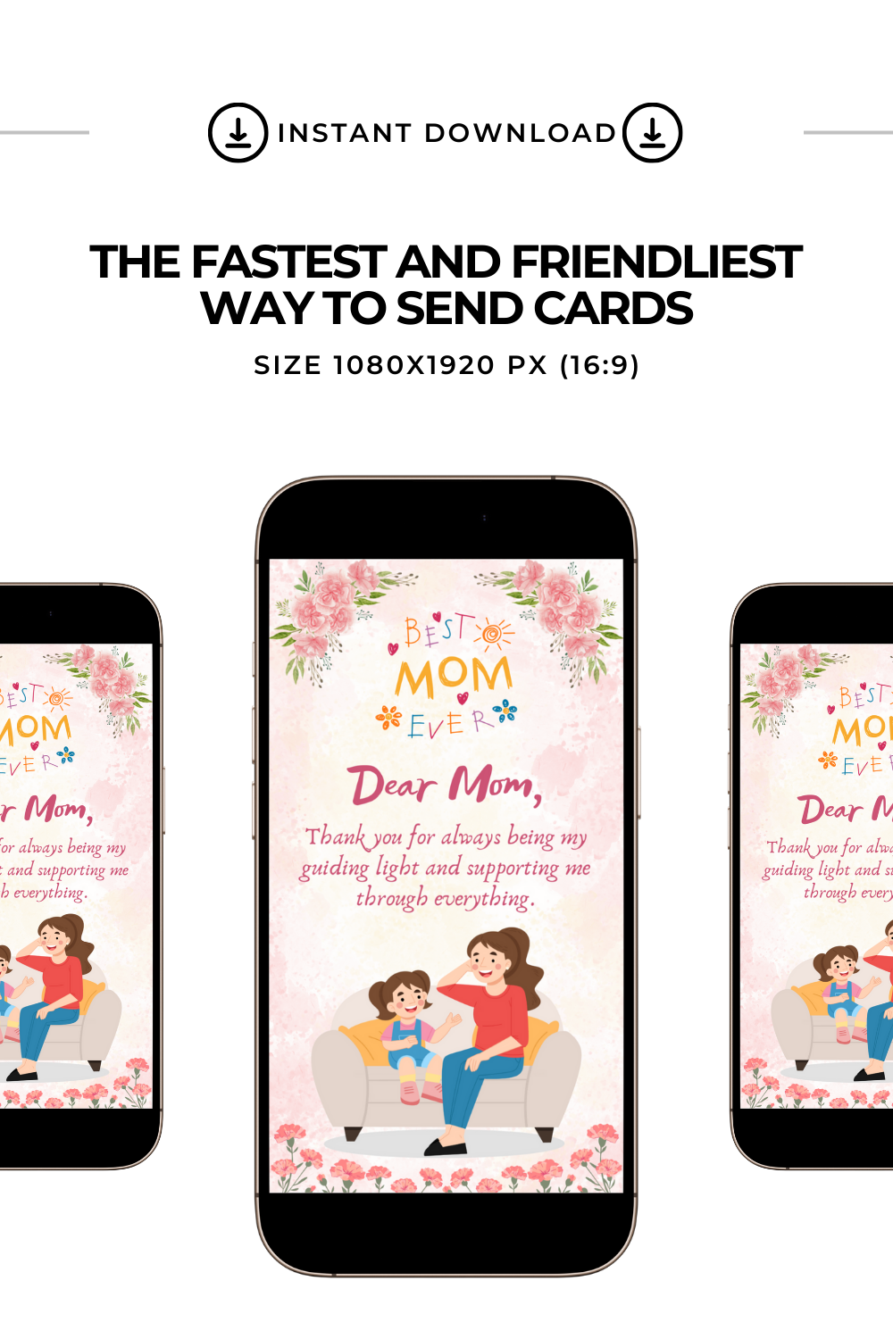 Happy Birthday Mom Video E-Card, Animated Happy Birthday Video Card With Audio, Happy Birthday Card for Lovely Mom (1 MP4 file)