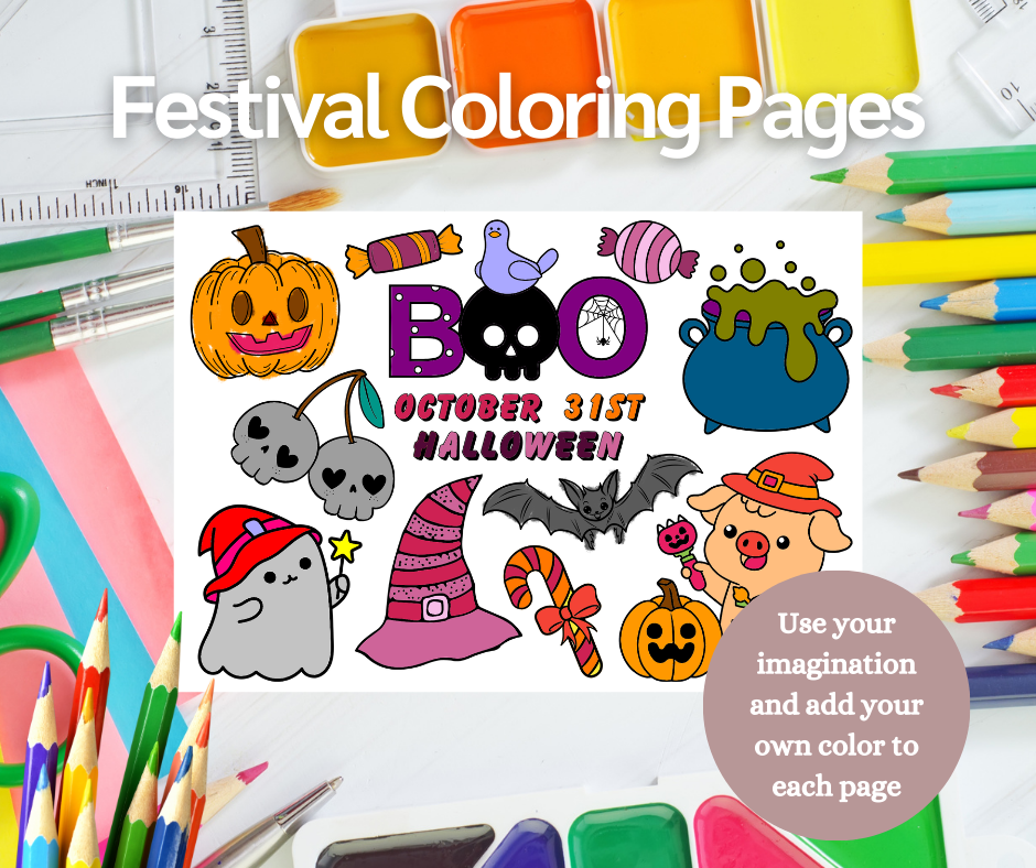 Festival Coloring Pages, Fun Festival Dates Coloring Pages And Activity, Printable Worksheet (1 PDF file)