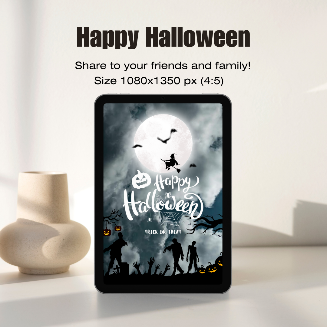 Happy Halloween Video E-Card With Audio, Digital Animated Greeting Card, Spooky Cute, Virtual Card, Instant Download (2 MP4 files)