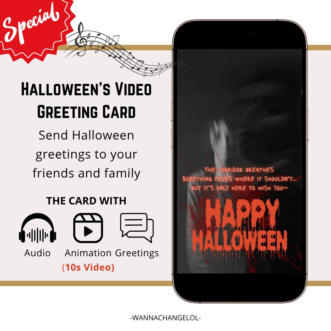 Happy Halloween Video E-Card With Audio, Digital Animated Greeting Card, Creepy Vibe, Virtual Card, Instant Download (1 MP4 file/10.0s)