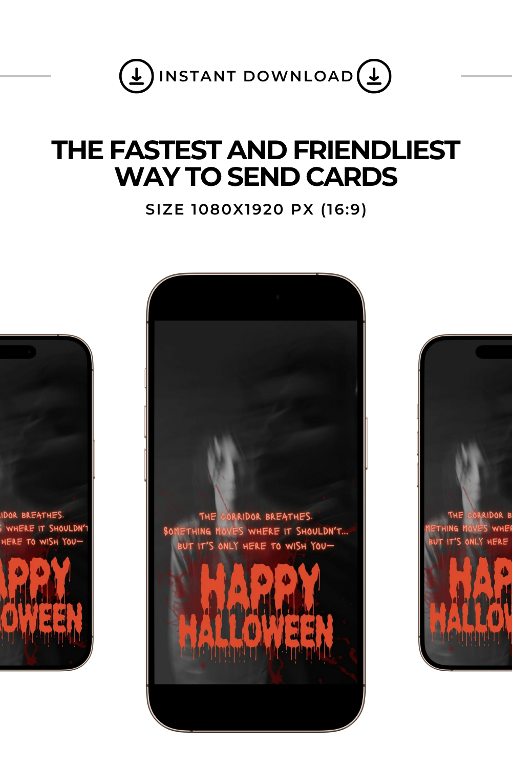 Happy Halloween Video E-Card With Audio, Digital Animated Greeting Card, Creepy Vibe, Virtual Card, Instant Download (1 MP4 file/10.0s)