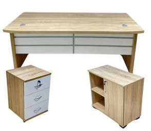 Bureau en Bois avec Caisson et Retour – Réf : BM-B69