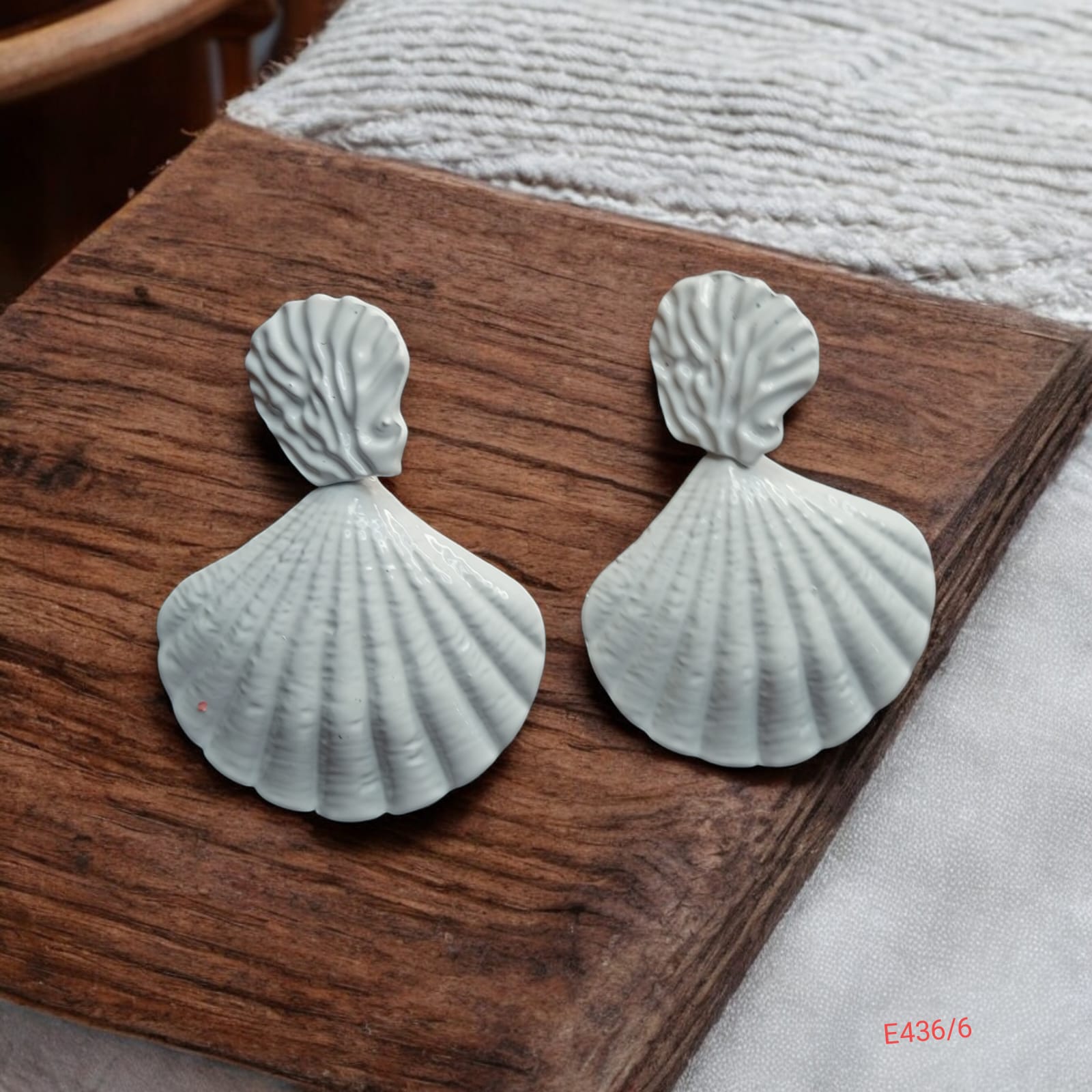 White Seashell Earrings