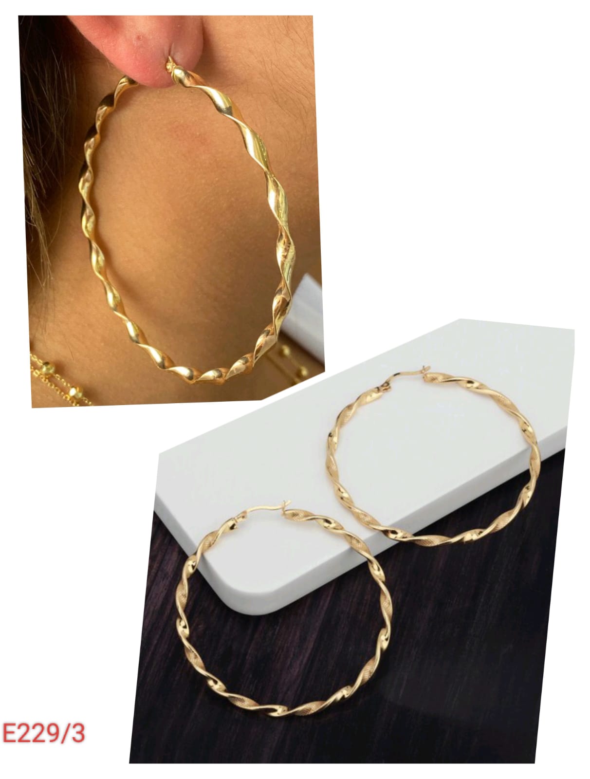 Gold Twisted Hoop Earrings