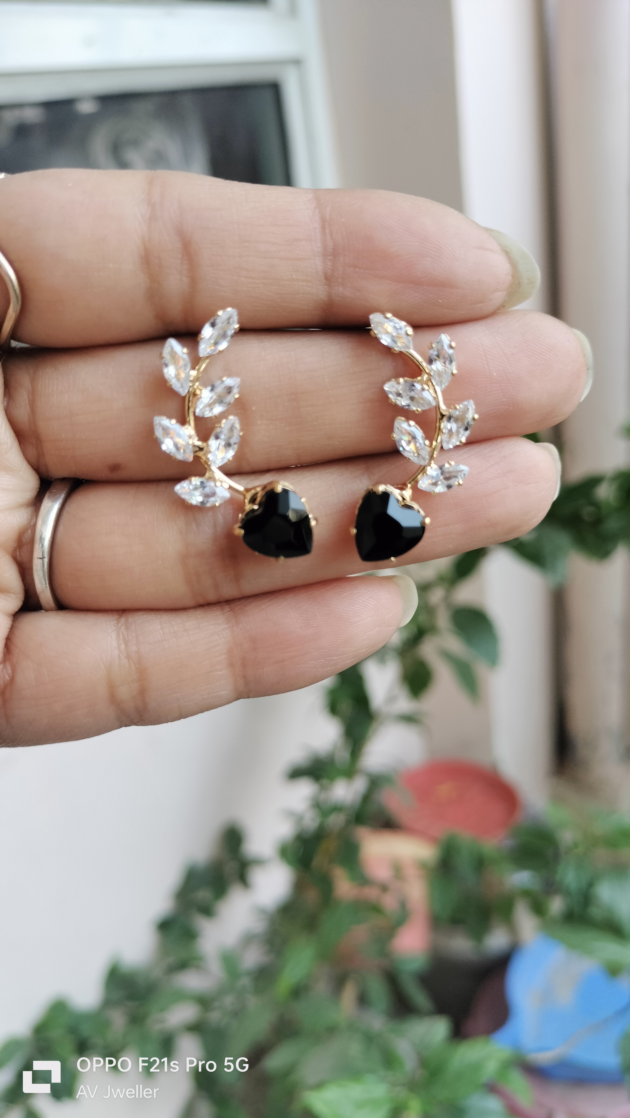 Elegant Crystal and Red Heart Earrings