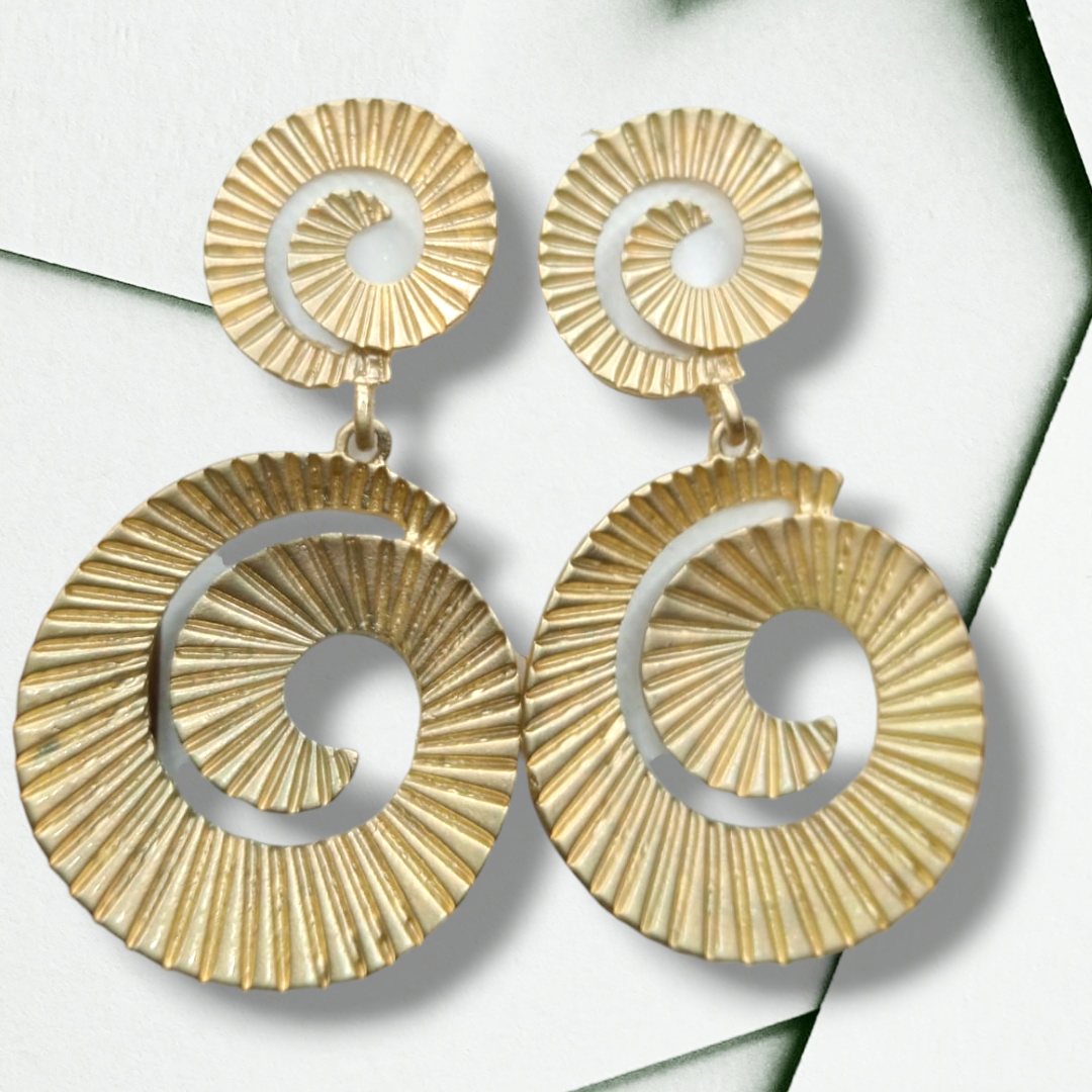 Gold Spiral Earrings