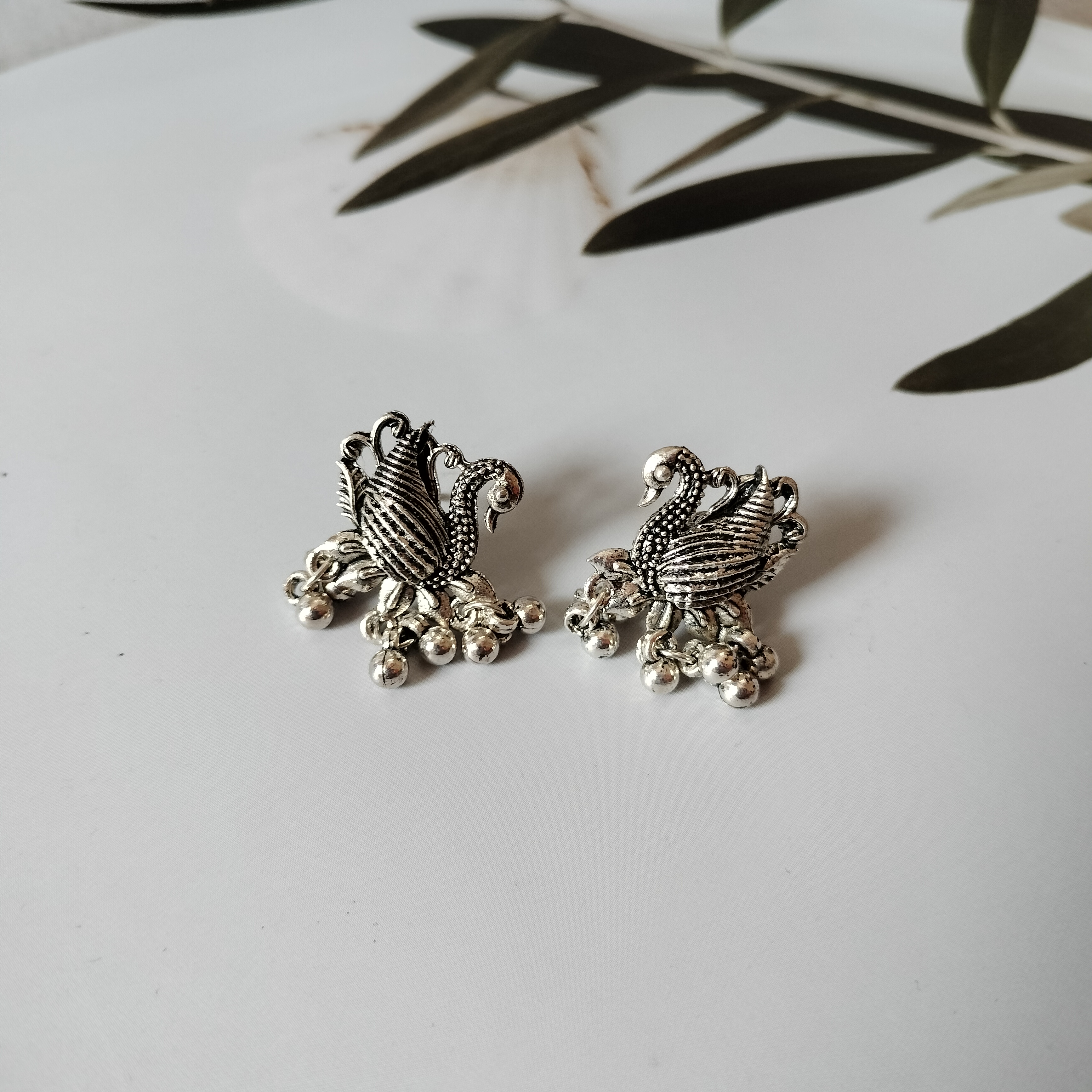 Elegant Silver oxidised Necklace Set