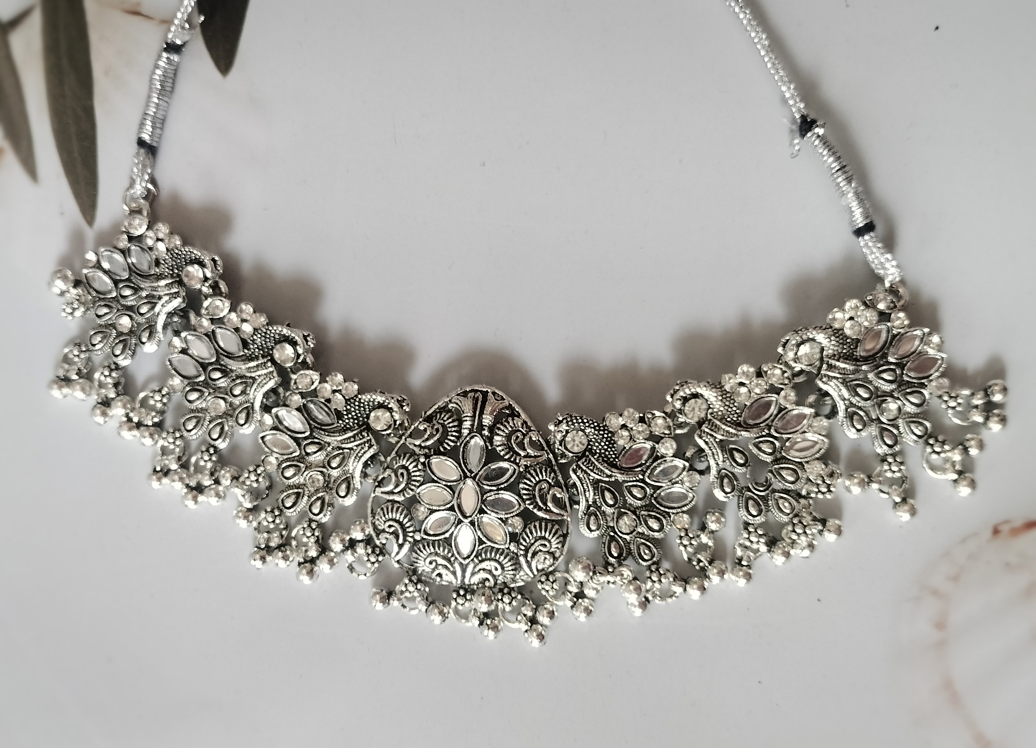 Silver oxidised Necklace Set