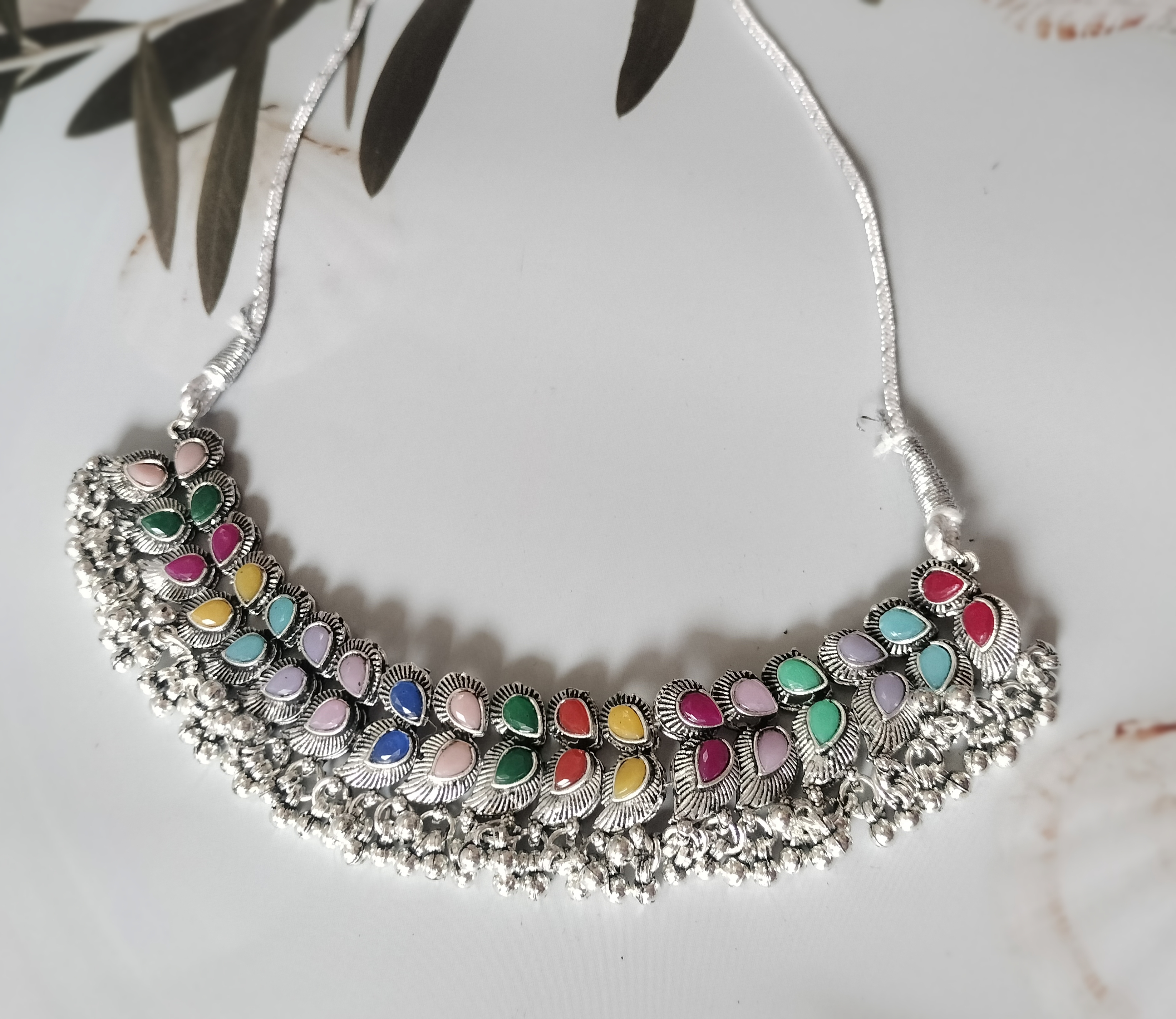 oxidised Multicolor Necklace Set