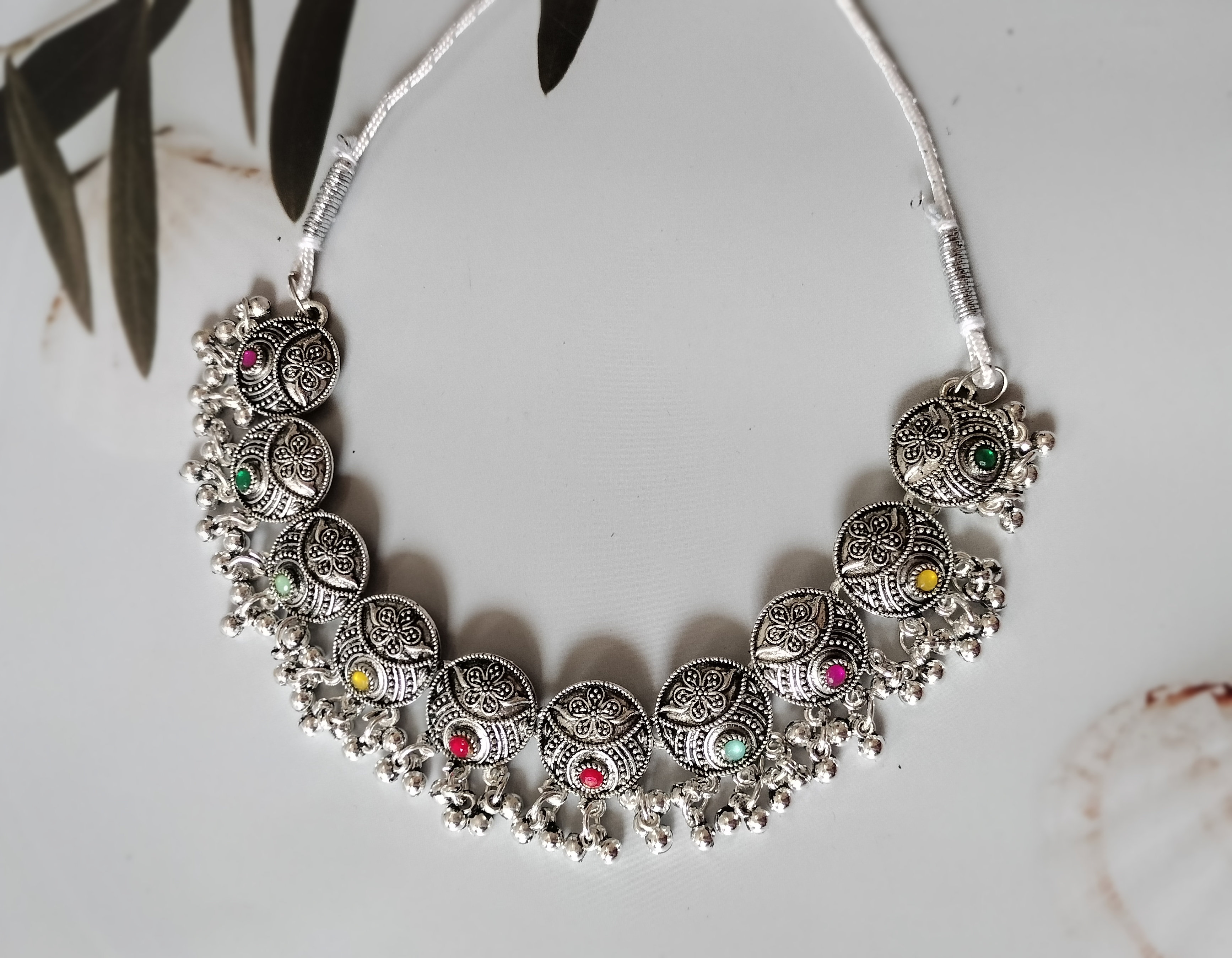 Ethnic Silver oxidised Necklace Set