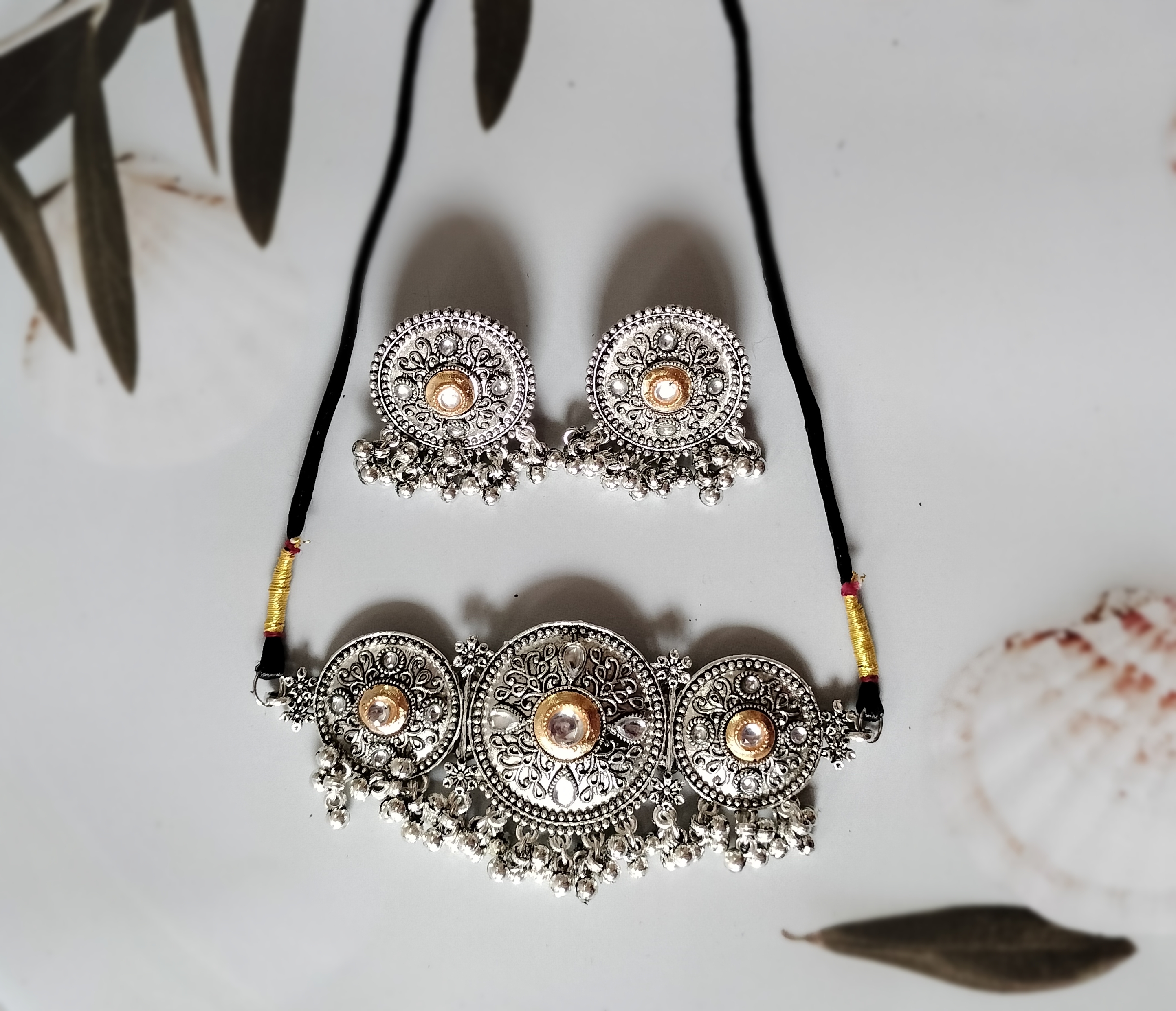 Traditional Silver oxidised Jewelry Set