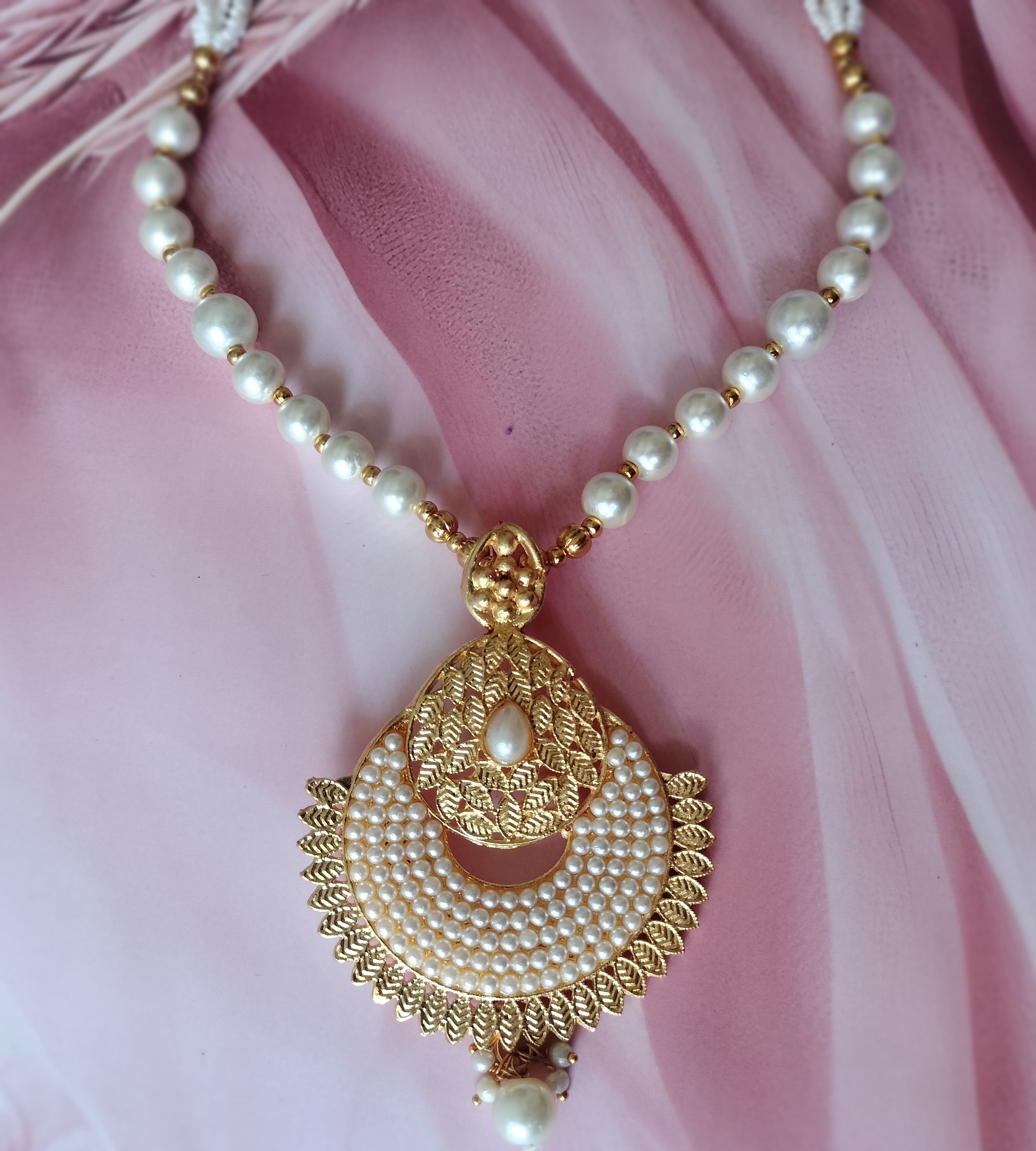 Pearl Necklace and Earring Set