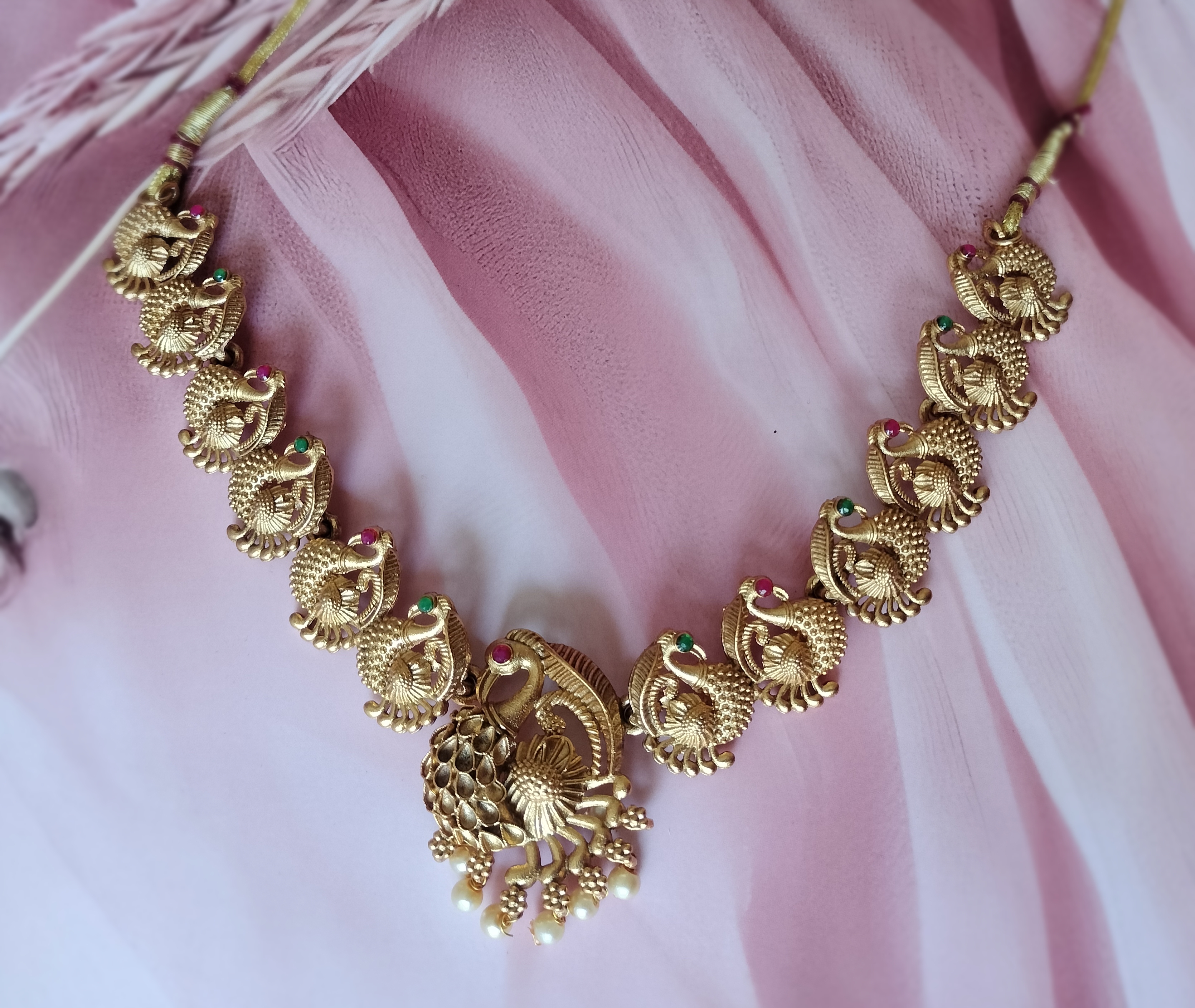 Traditional Gold Plated Temple Jewelry Set