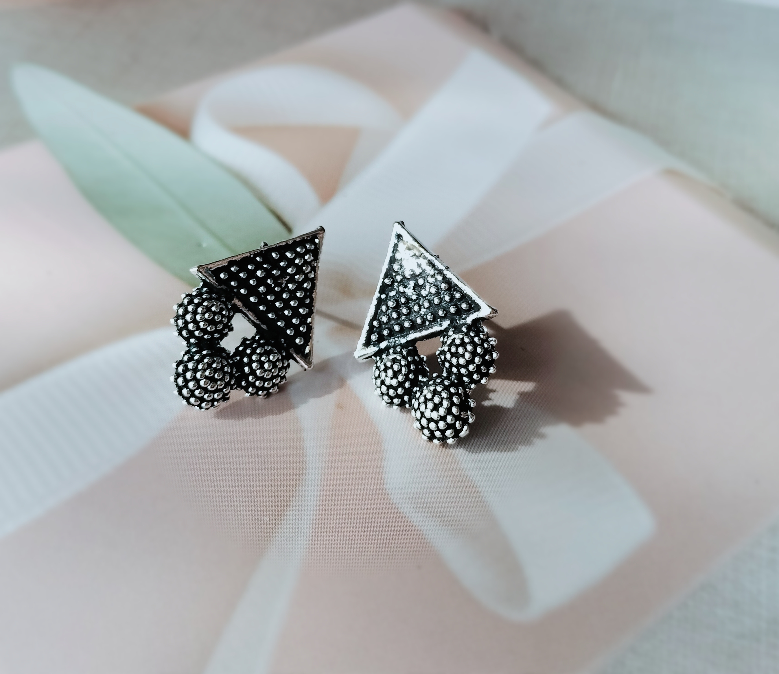 Vintage Silver oxidised Earrings