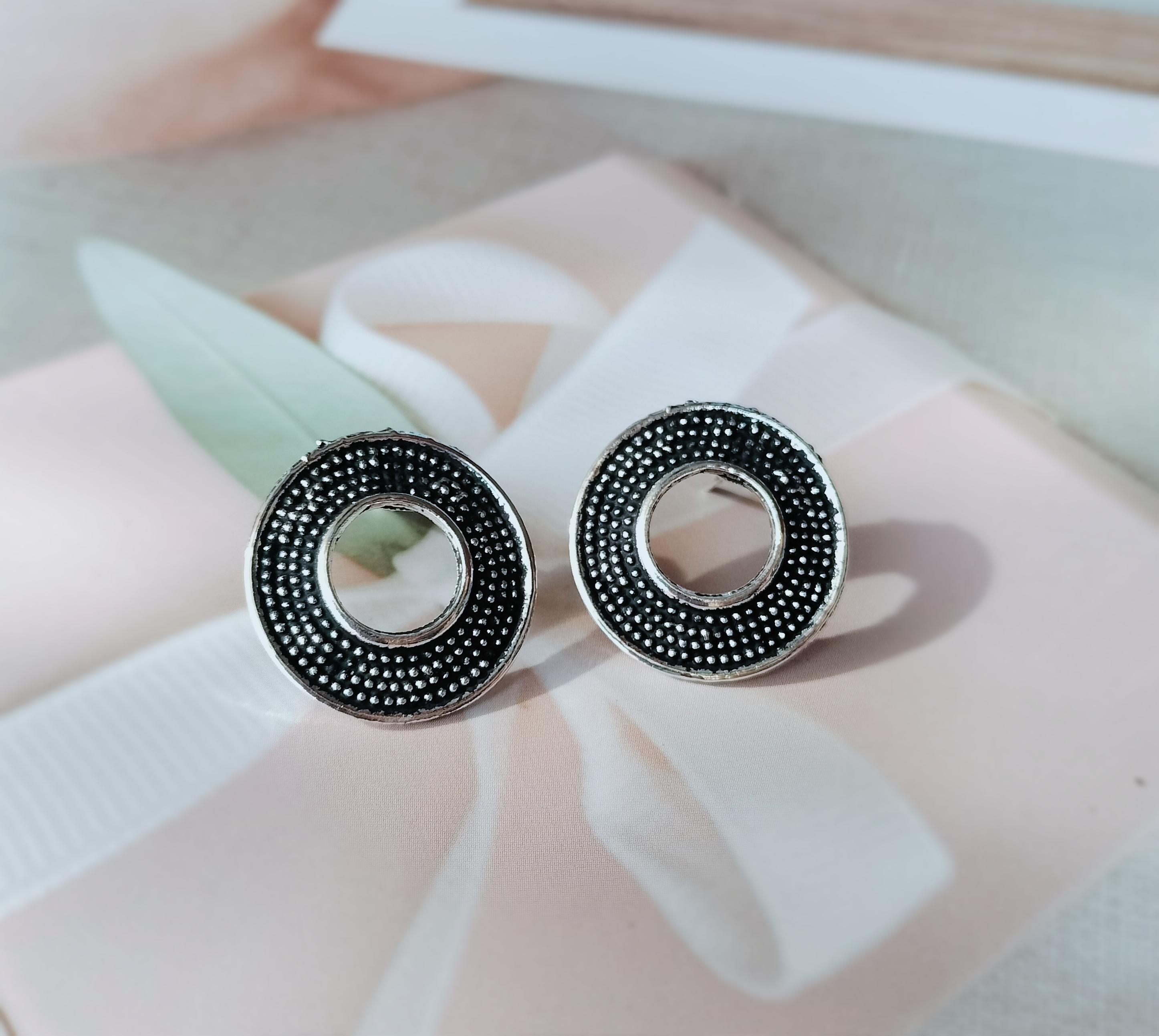 Elegant Round oxidised Earrings