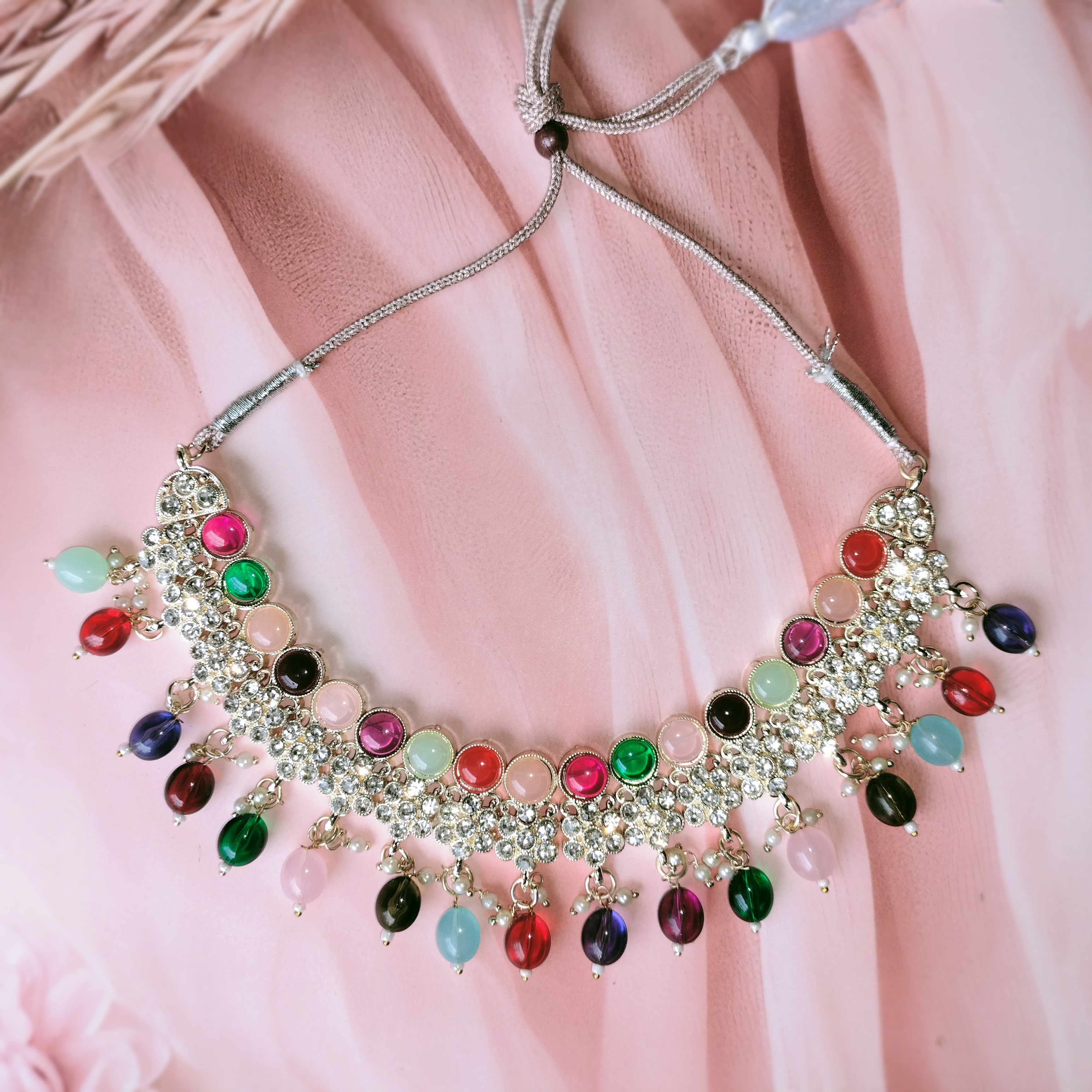 Colorful Beads Kundan Jewelry Set