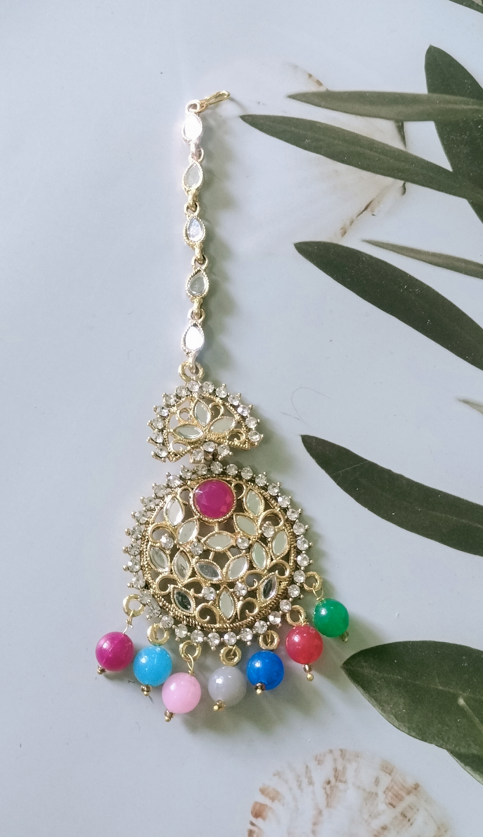 Traditional Gold multicolor Maang Tikka