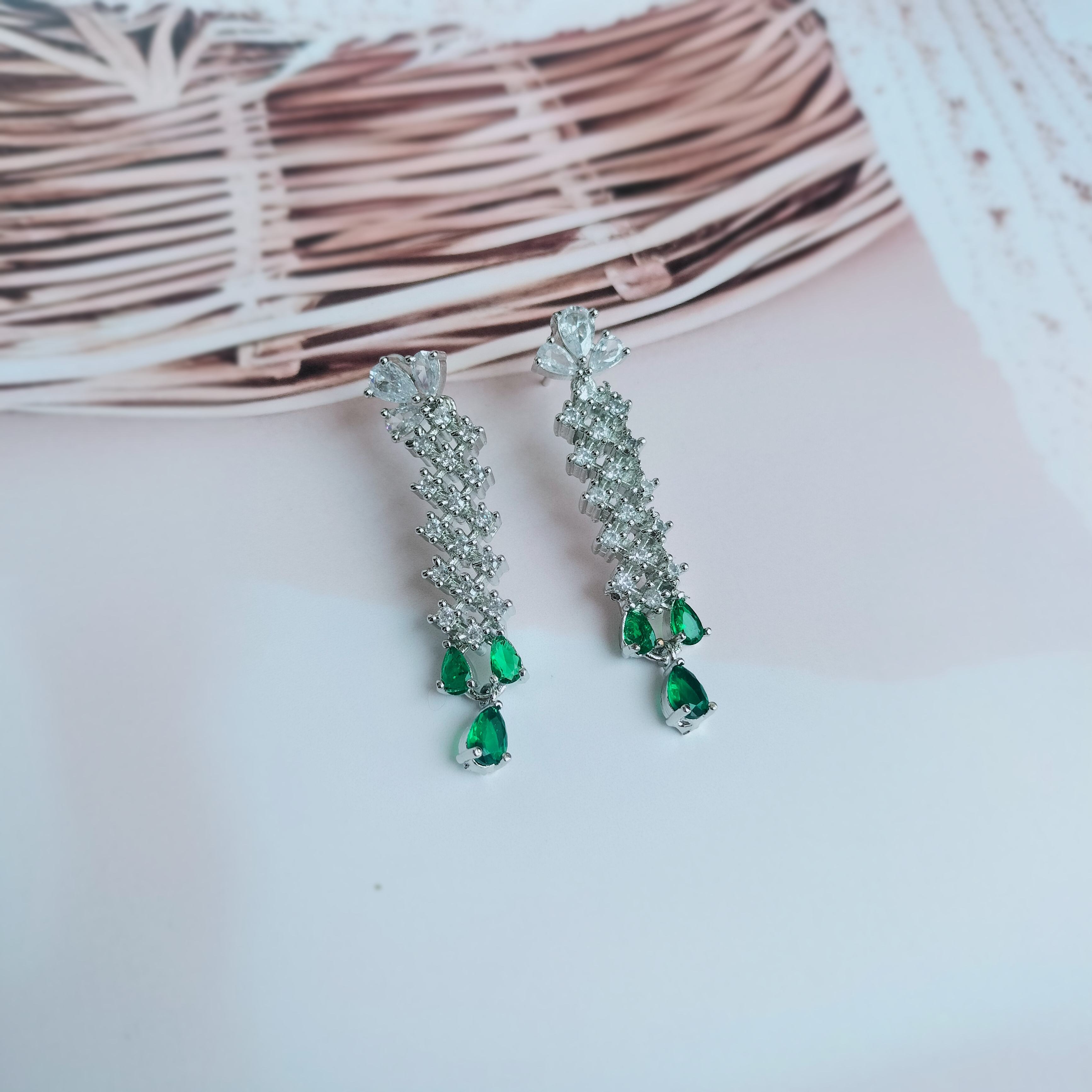 Emerald AD Necklace and Earring Set