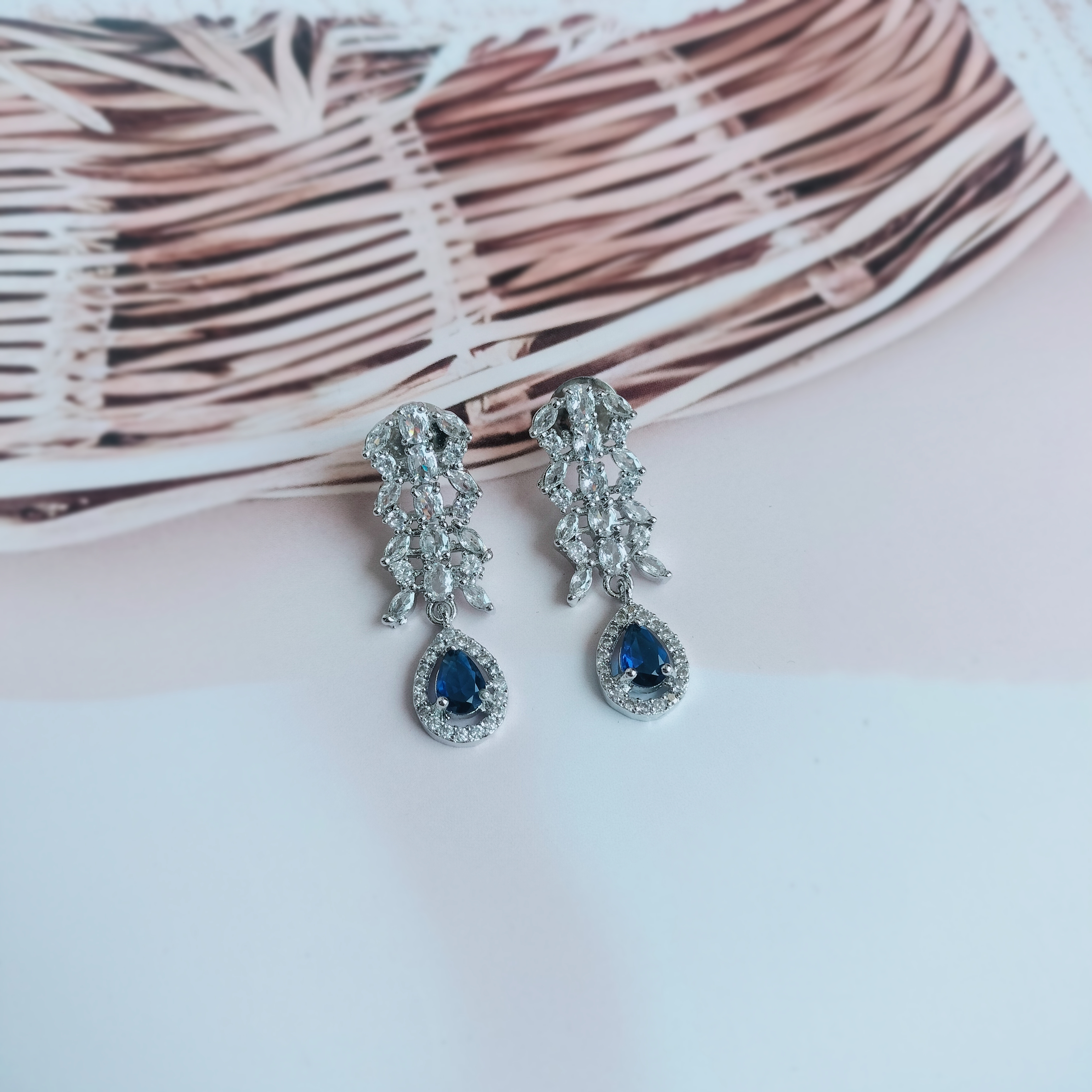 Elegant Blue AD Stone Jewelry Set