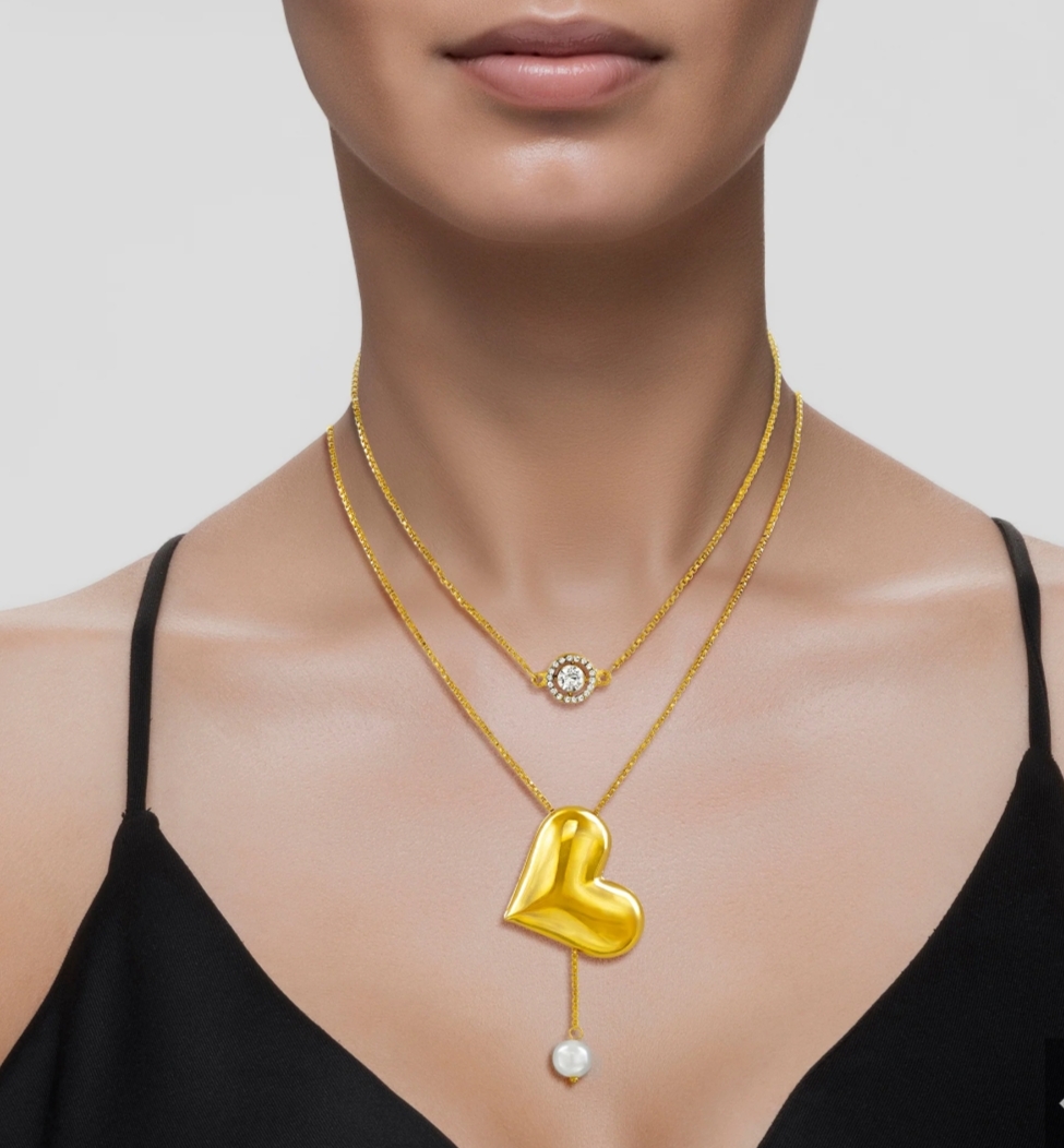 Gold Heart Pendant Necklace