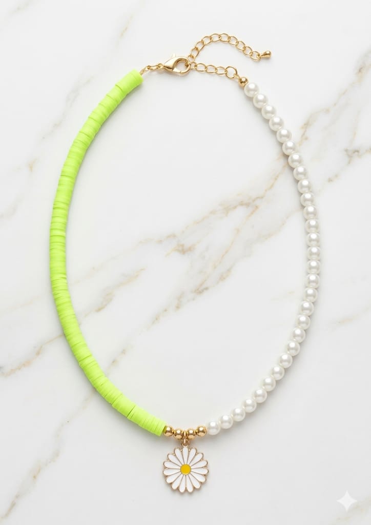 Daisy Charm Beaded Necklace