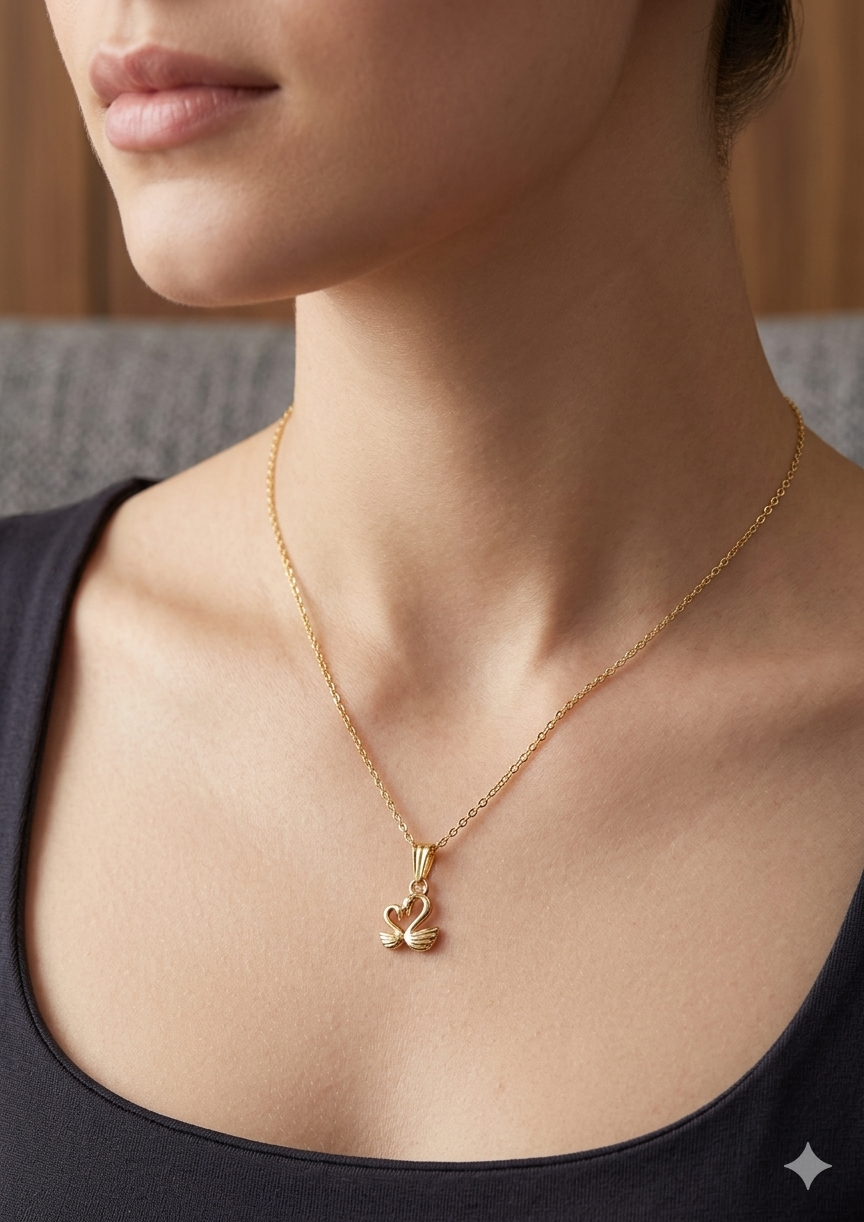 Gold Heart Pendant Necklace