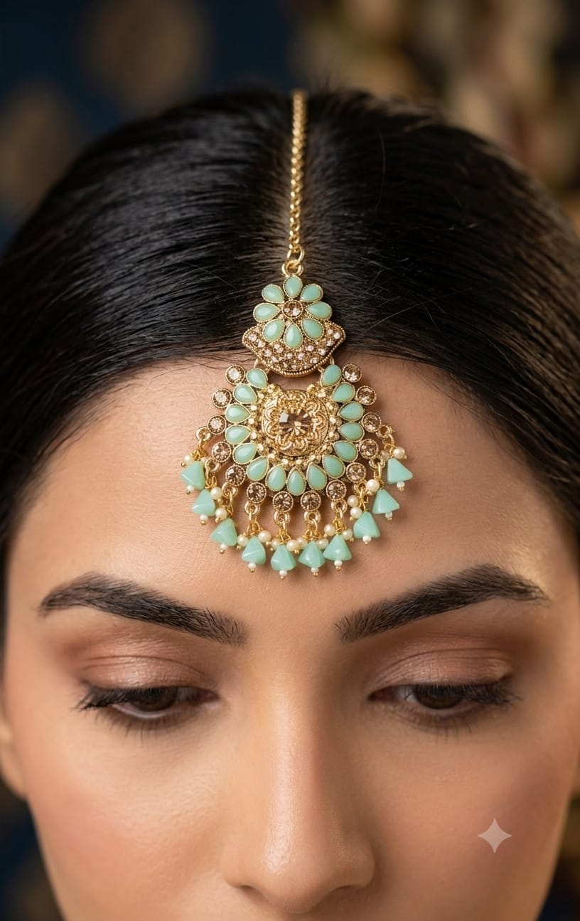 Gold and Turquoise mangtika