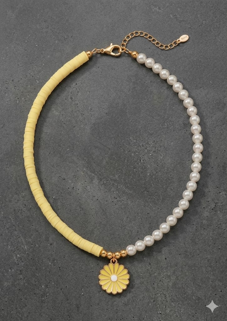 Daisy Pearl Bead Necklace