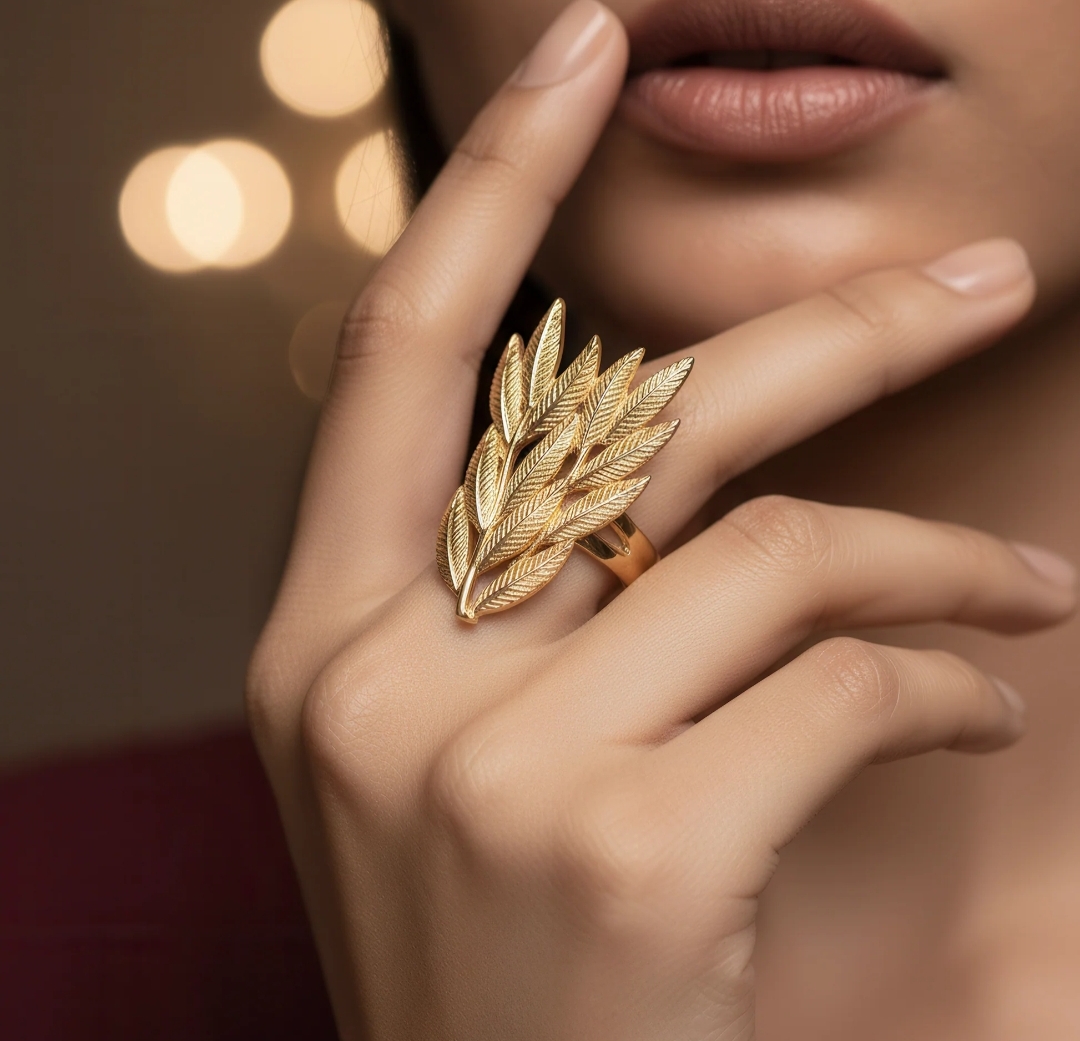 Gold Leaf Statement Ring