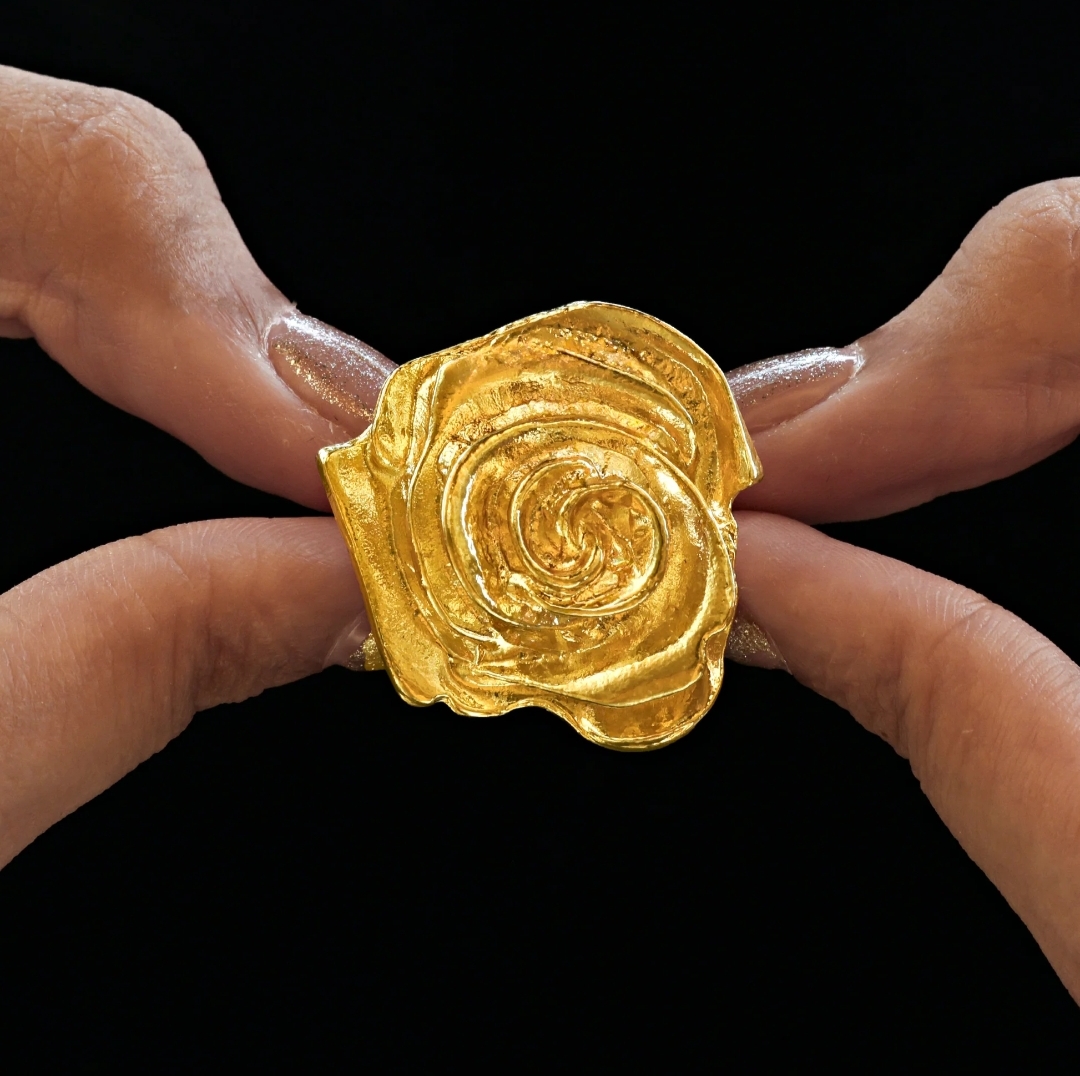 Gold Rose Statement Ring