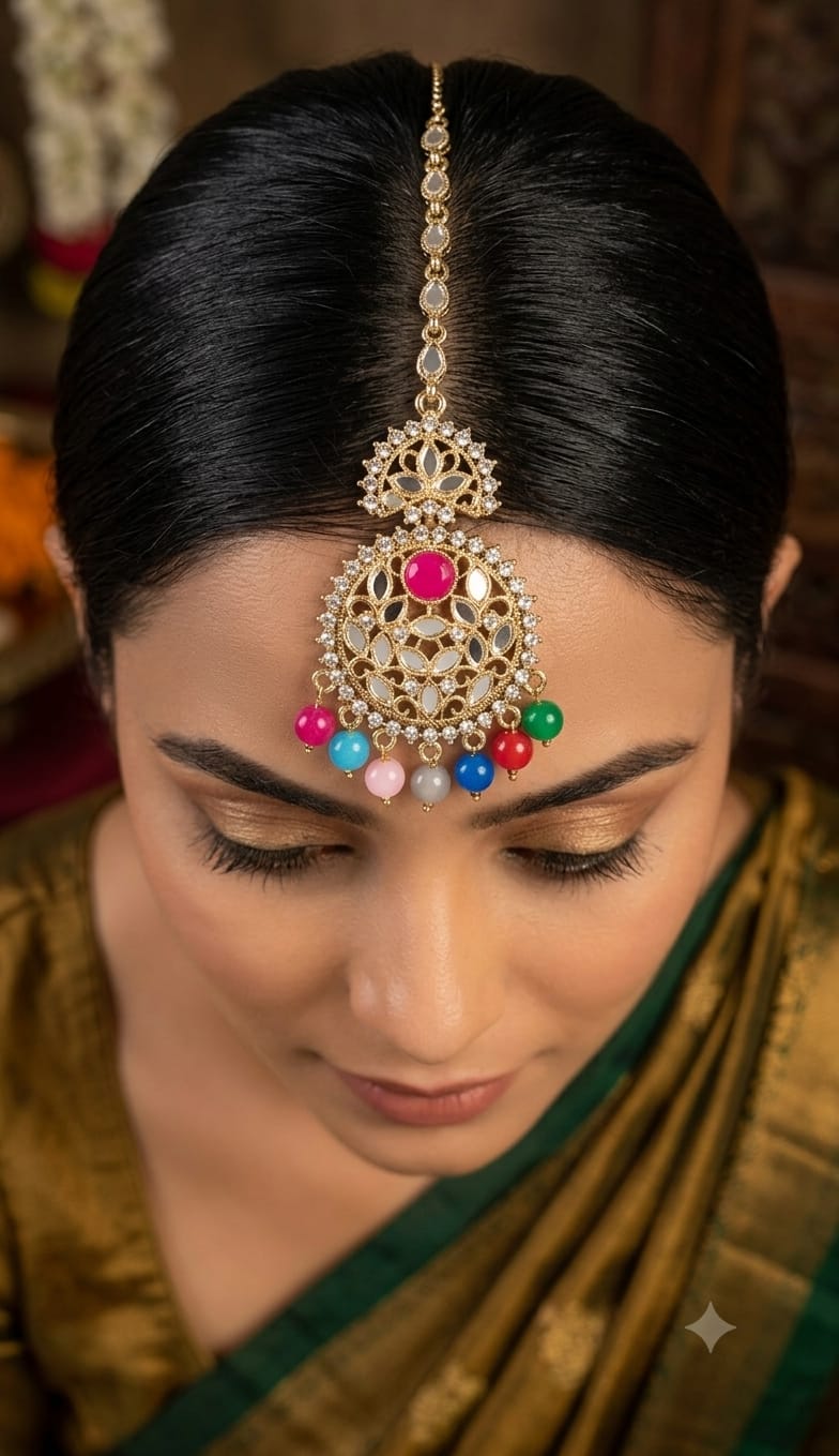 Traditional Gold multicolor Maang Tikka