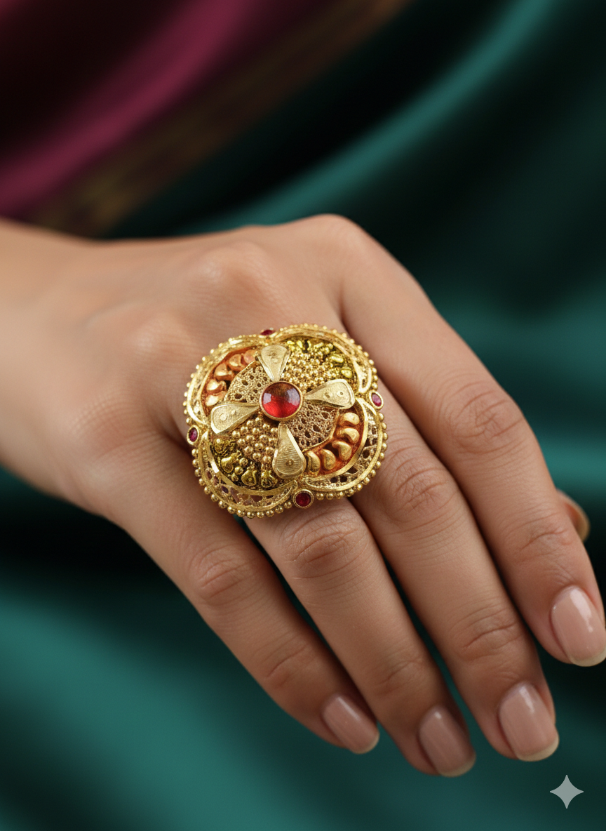 Traditional Gold Statement Ring