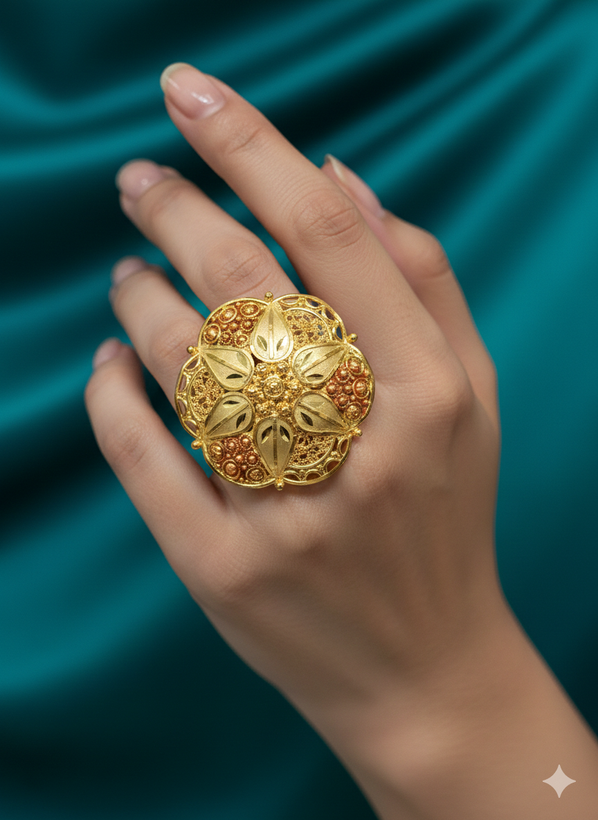 Traditional Gold Plated Statement Ring