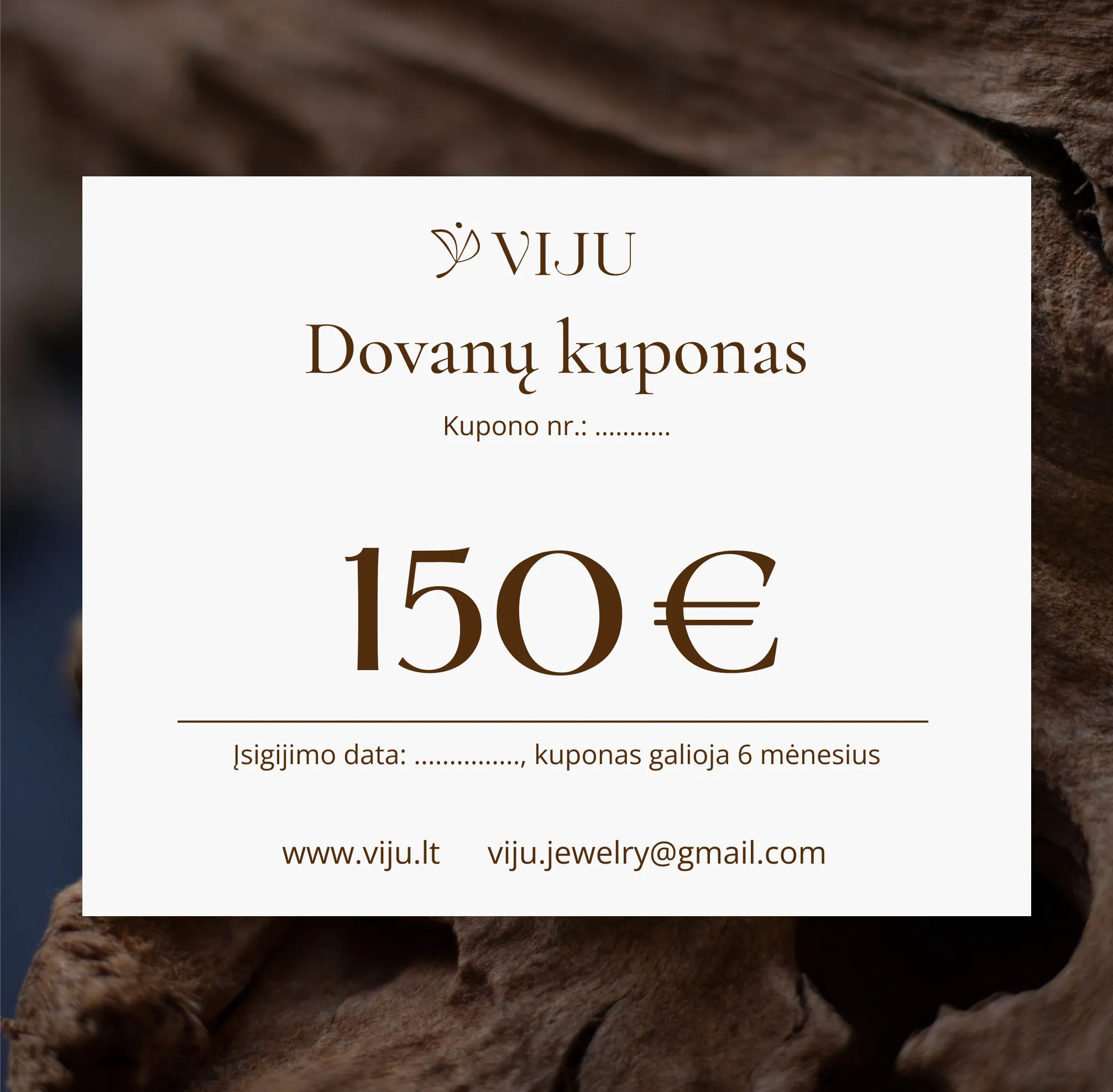 Viju Jewelry dovanų kuponas
