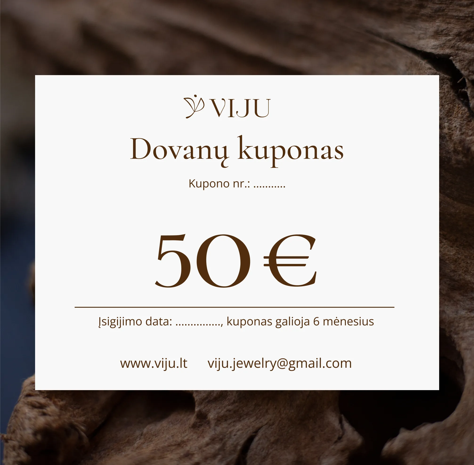 Viju Jewelry dovanų kuponas