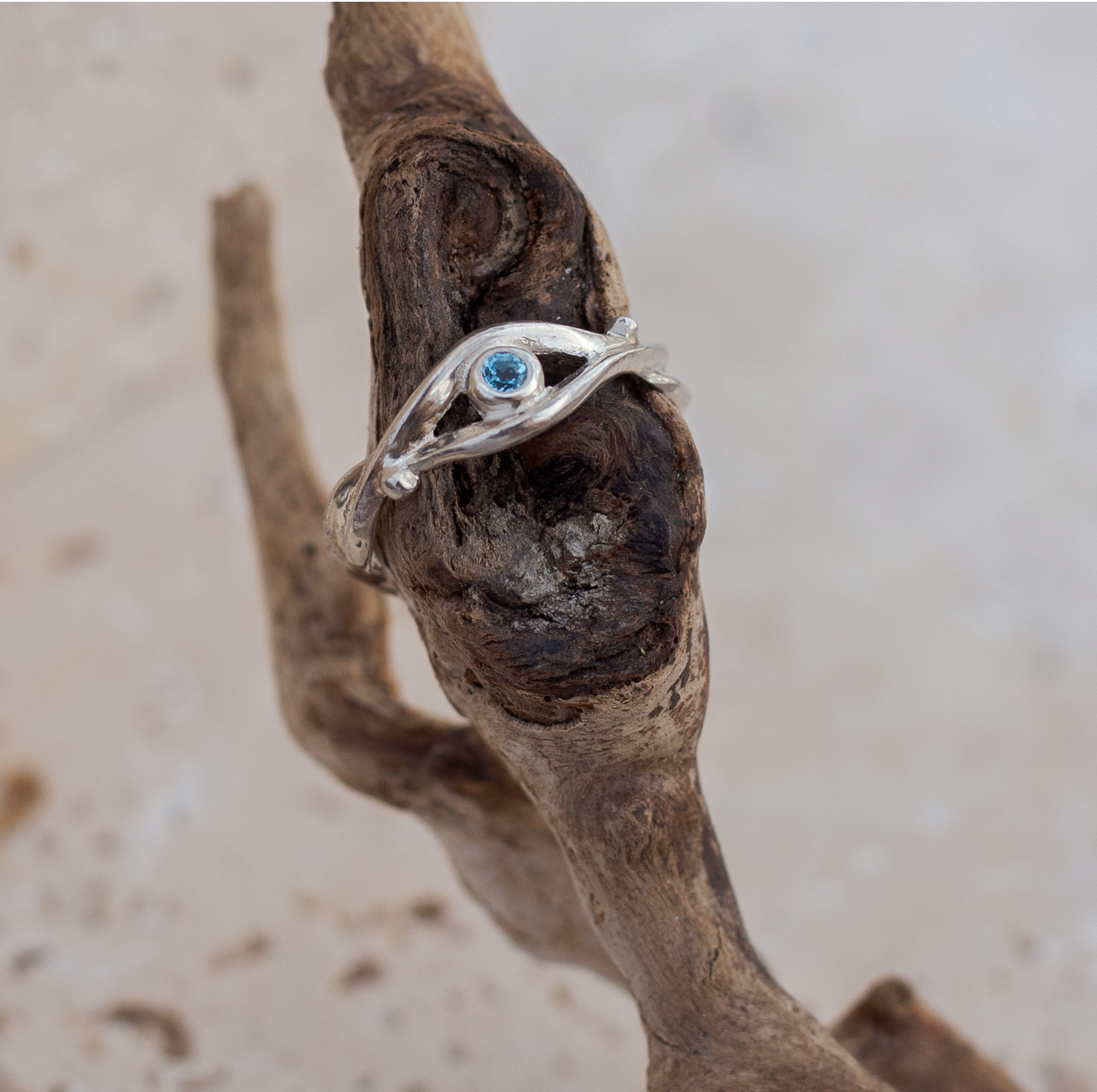 Silver ring "Vijos" with topaz