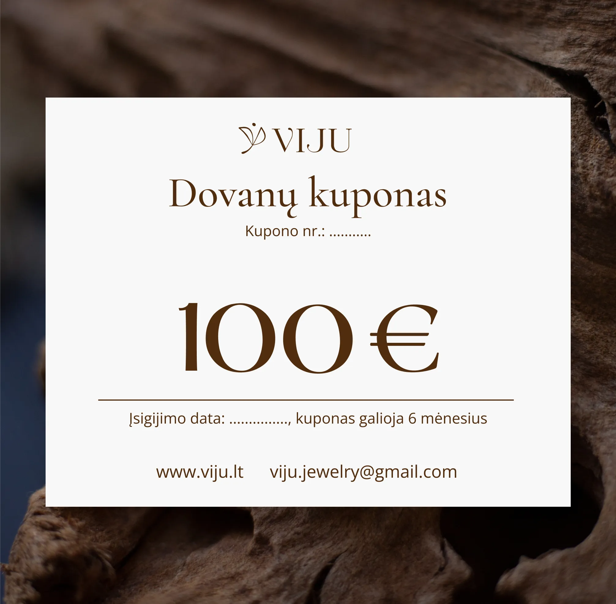 Viju Jewelry dovanų kuponas