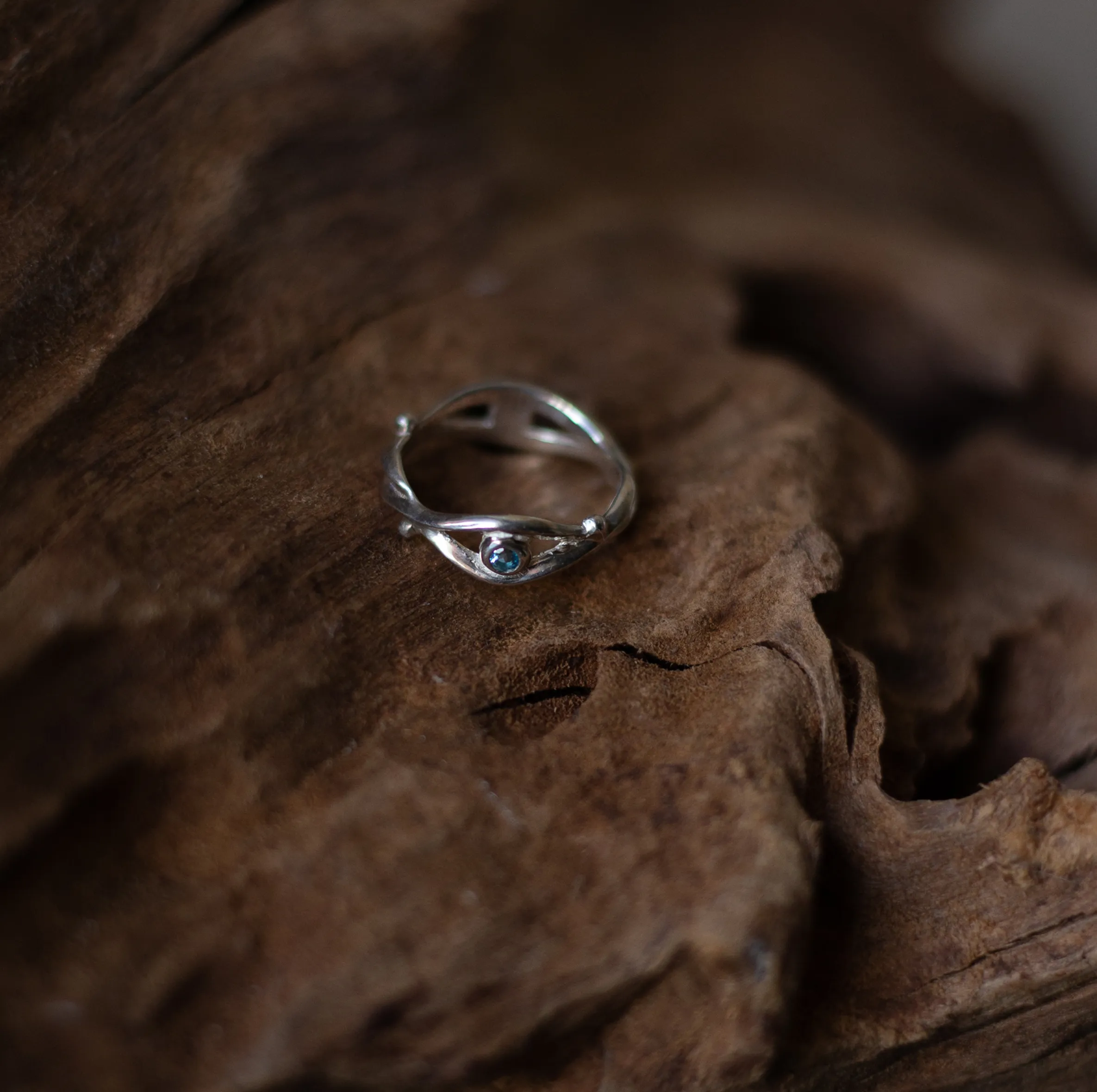 Silver ring "Vijos" with topaz