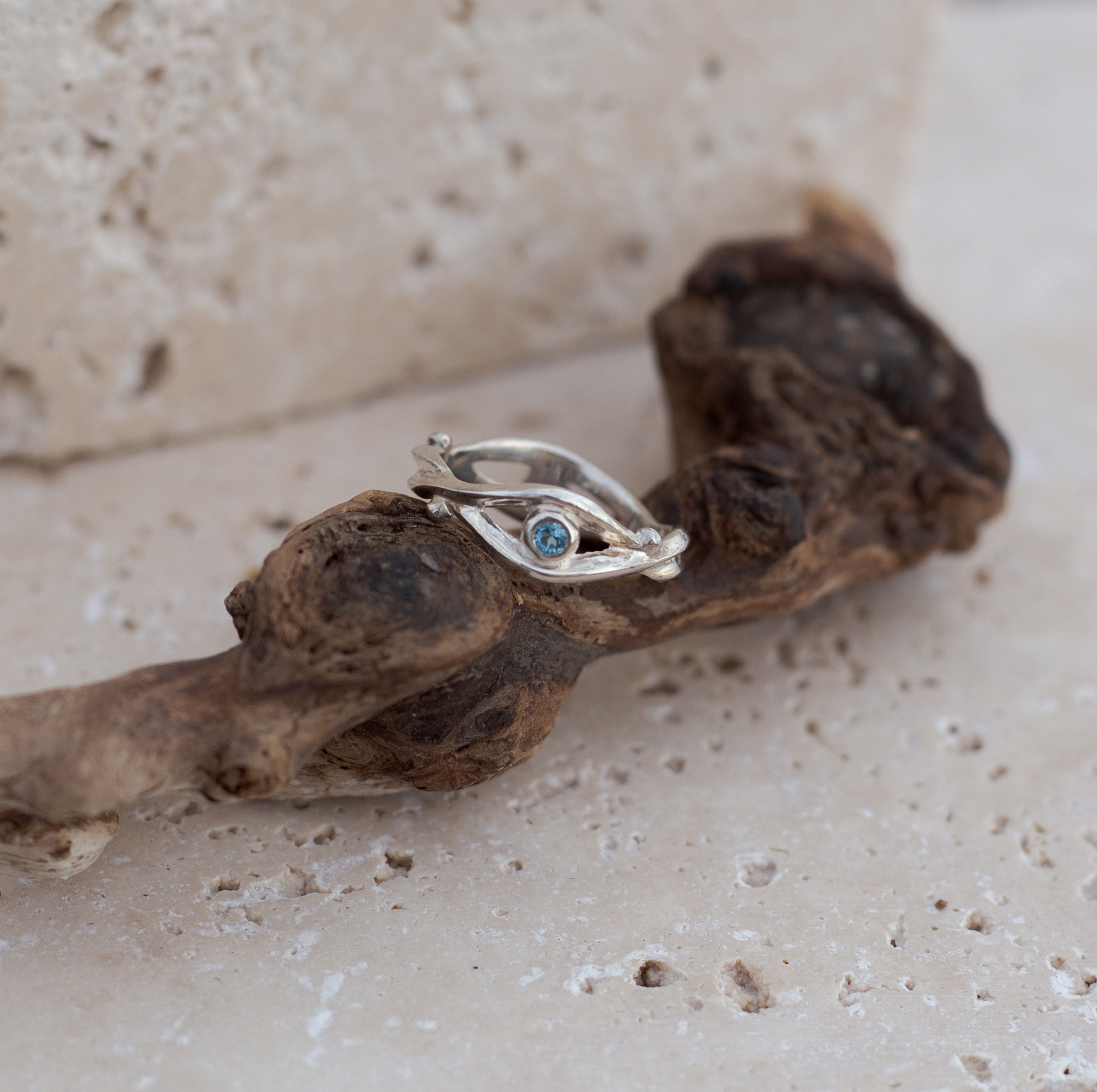 Silver ring "Vijos" with topaz