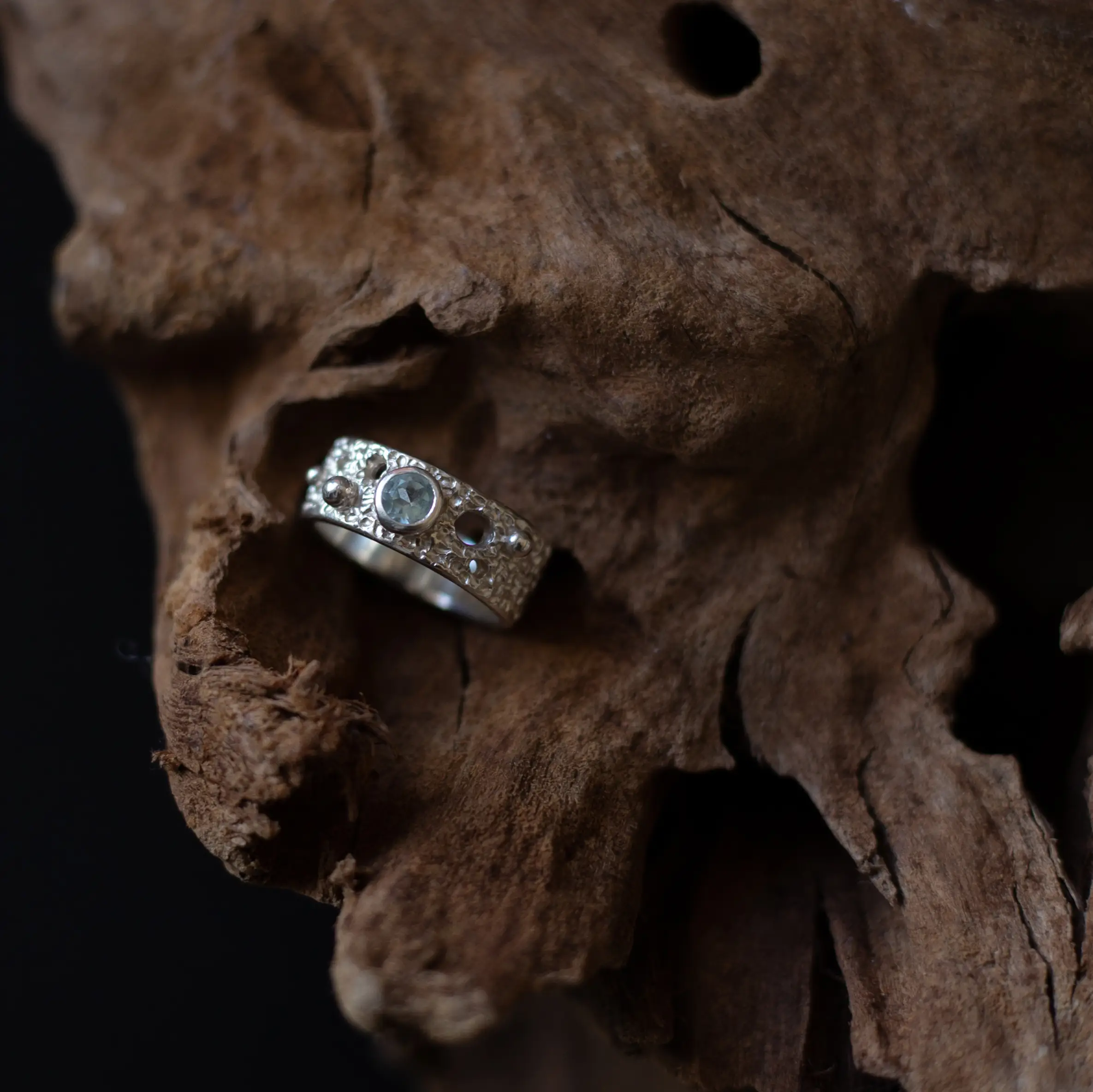 Ring "Frost" with topaz