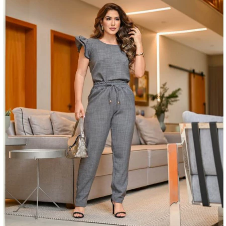 Conjunto Feminino Casual Sofisticado De Blusa Calça em Linho De Algodão Cores Verão 2023 Roupa Feminina Festa Uniforme Barata Promoção Oferta Exclusiva