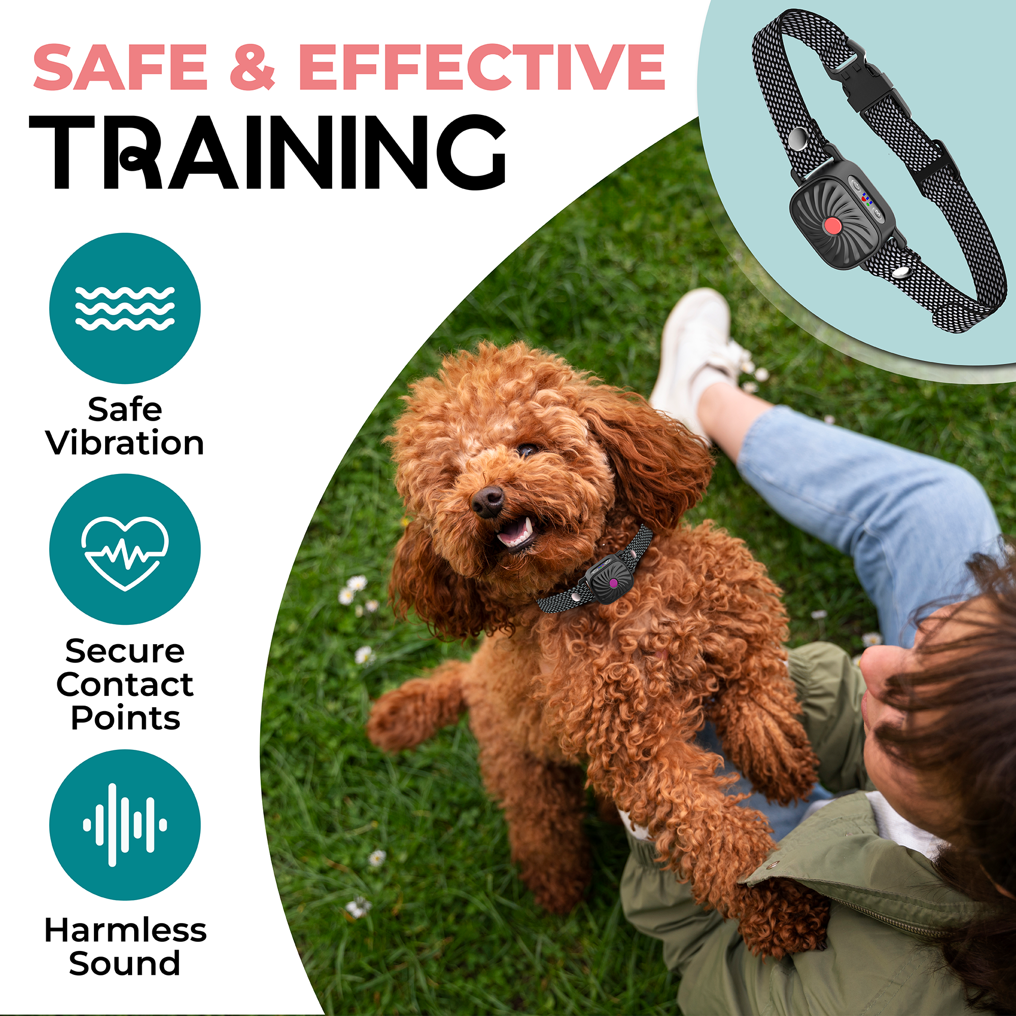 Smart Bark Collar for Small Dogs (black)